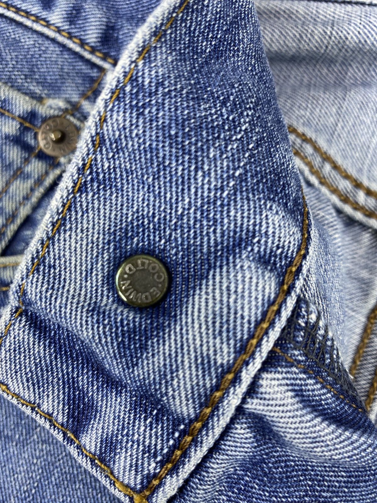 Edwin × Jean × Vintage Edwin 503zz Distress Blue Wash Jeans - J970 Size US 34 / EU 50 - 6 Thumbnail
