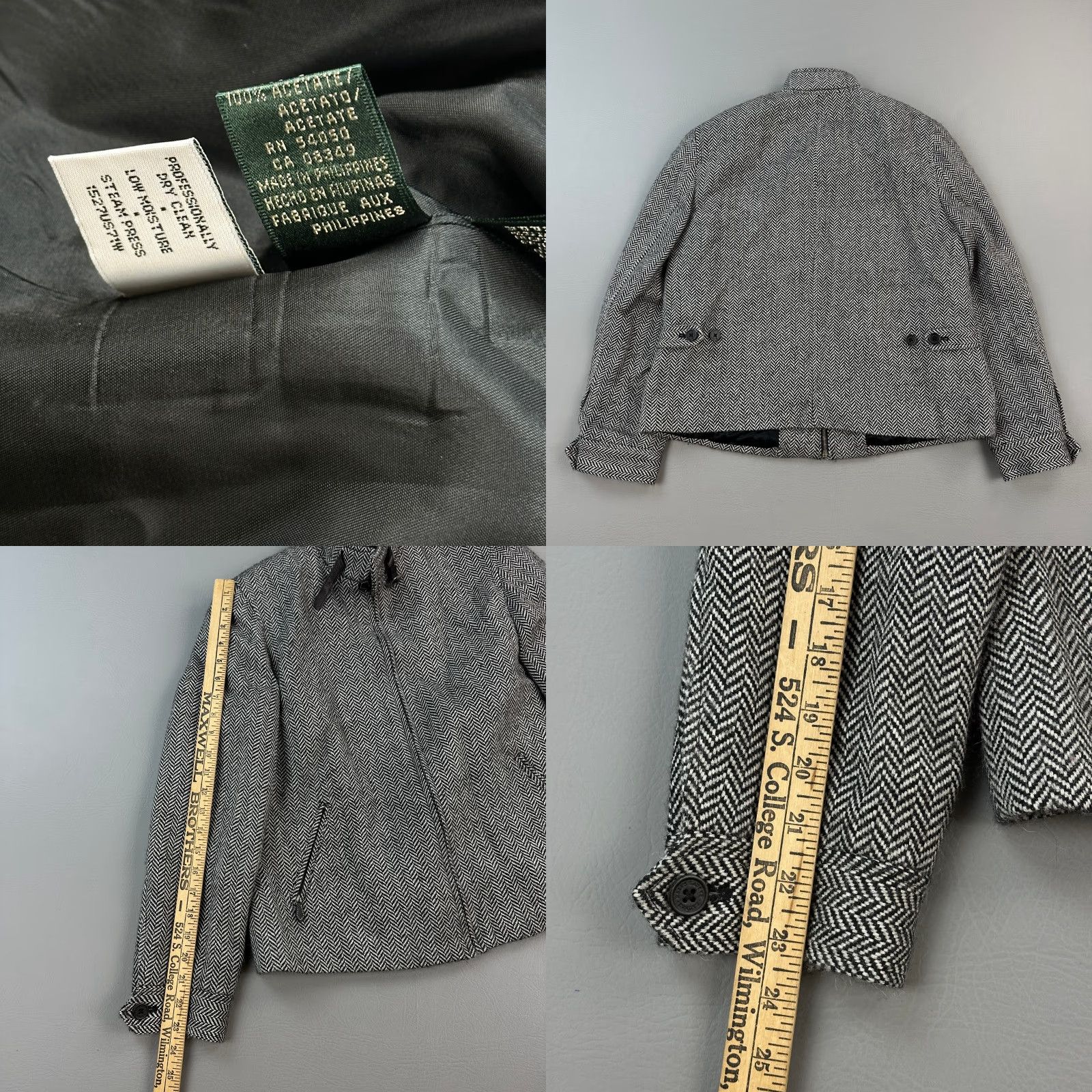 Ralph Lauren Lauren Ralph Lauren Jacket Women's 12 Gray Herringbone Wool Alpaca Full Zip Size XL / US 12-14 / IT 48-50 - 8 Thumbnail