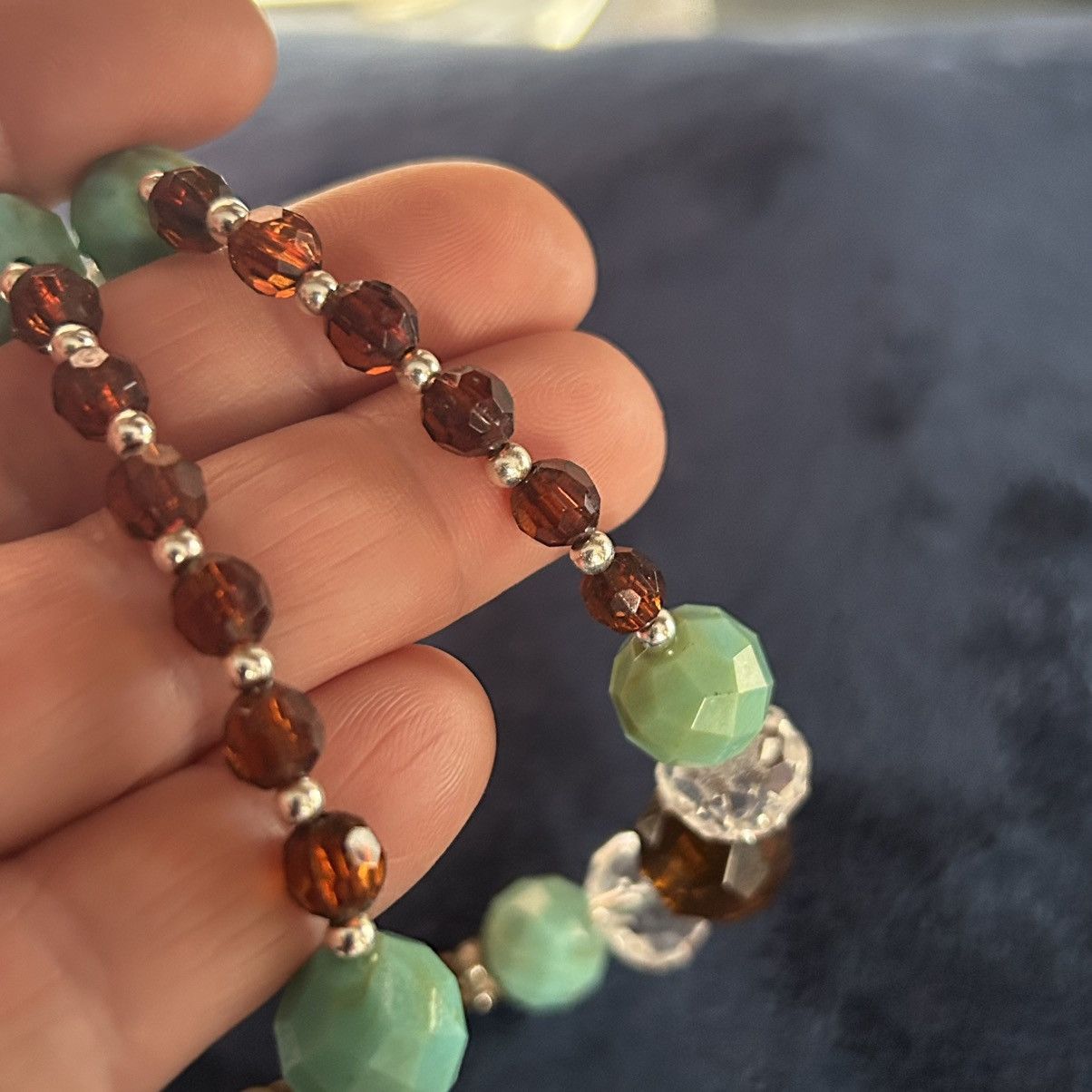 Handmade Handcrafted repurpose boho chic howlite medallion necklace Size ONE SIZE - 10 Thumbnail
