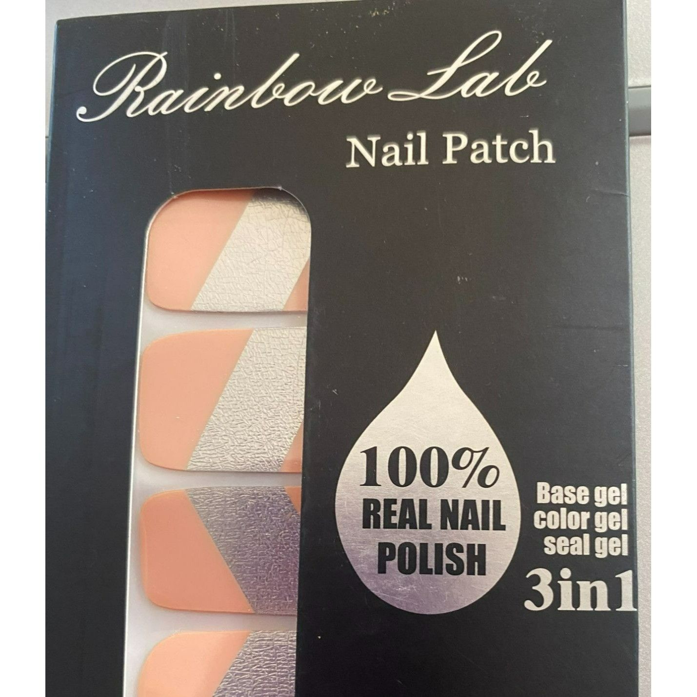 Other Rainbow Lab 3-In-1 Apricot & Silver Color Block Nail Wraps Size ONE SIZE - 2 Thumbnail