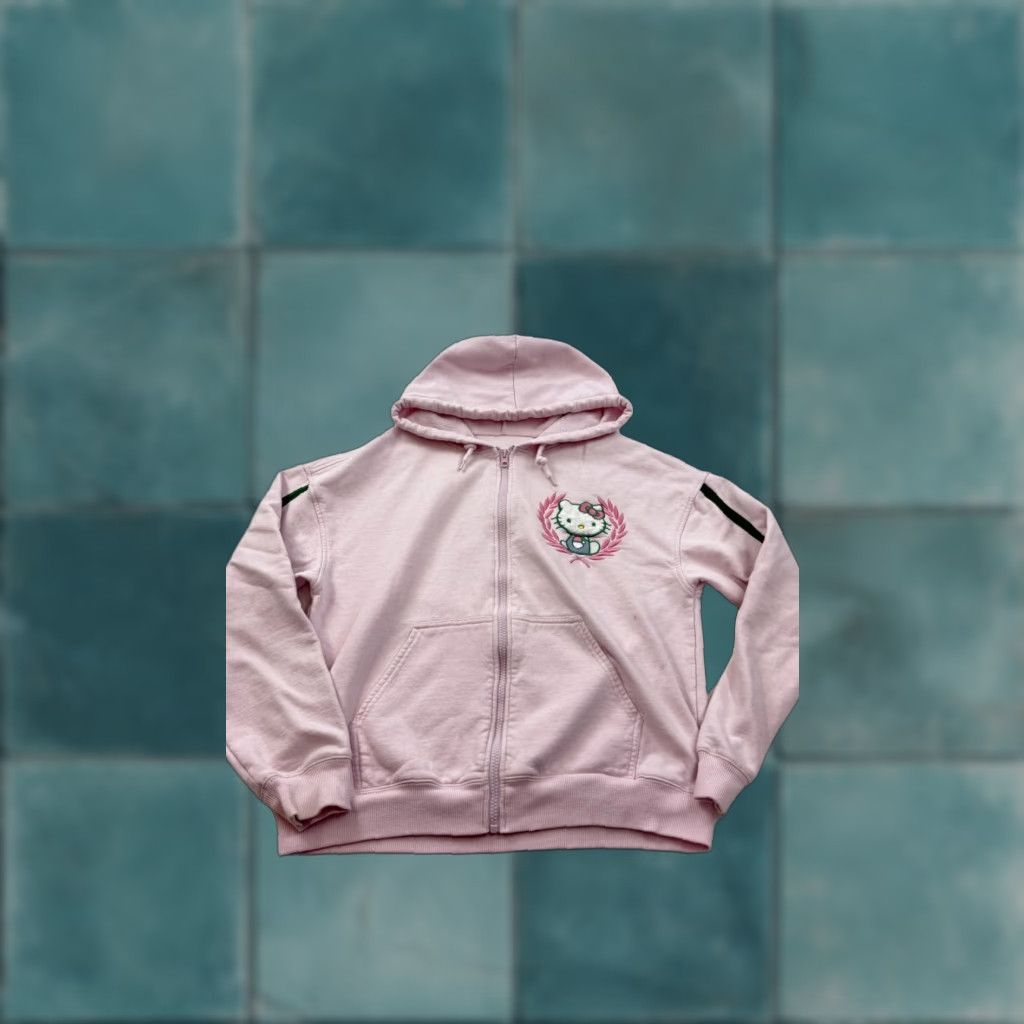 Vintage Sanrio Hello Kitty Hoodie Womens XL Pink Full Zip Fleece Athletic Dept Graphic Size XL / US 12-14 / IT 48-50 - 1 Thumbnail