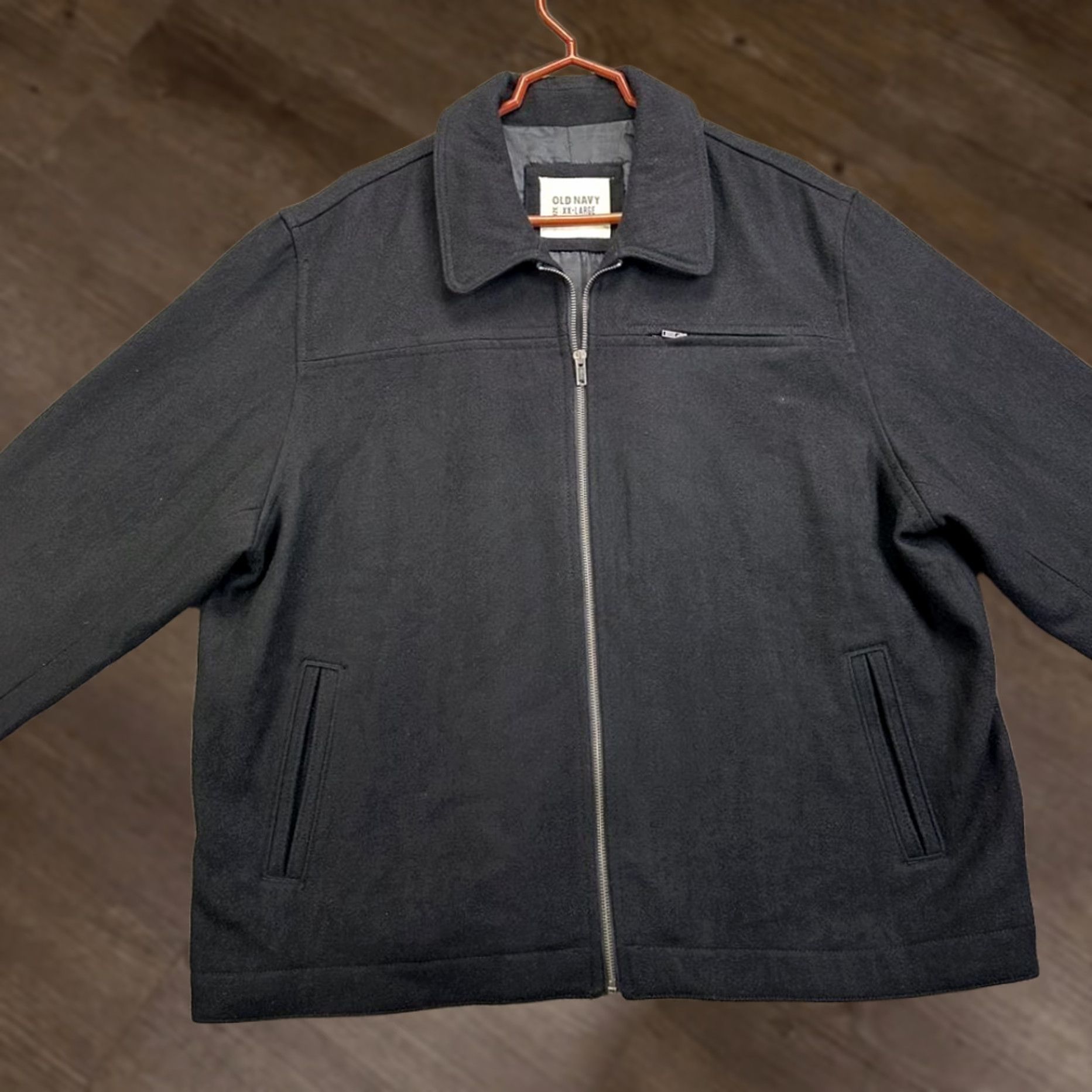 Old Navy Old Navy Full Zip Jacket Mens 2XL Black Wool Nylon Blend Long Sleeve Collared Size US XXL / EU 58 / 5 - 1 Thumbnail