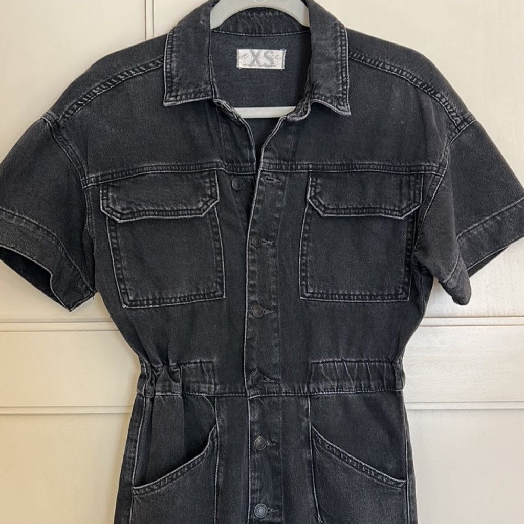 Free People We the Free Marci Denim Jumpsuit XS Size XS / US 0-2 / IT 36-38 - 6 Thumbnail