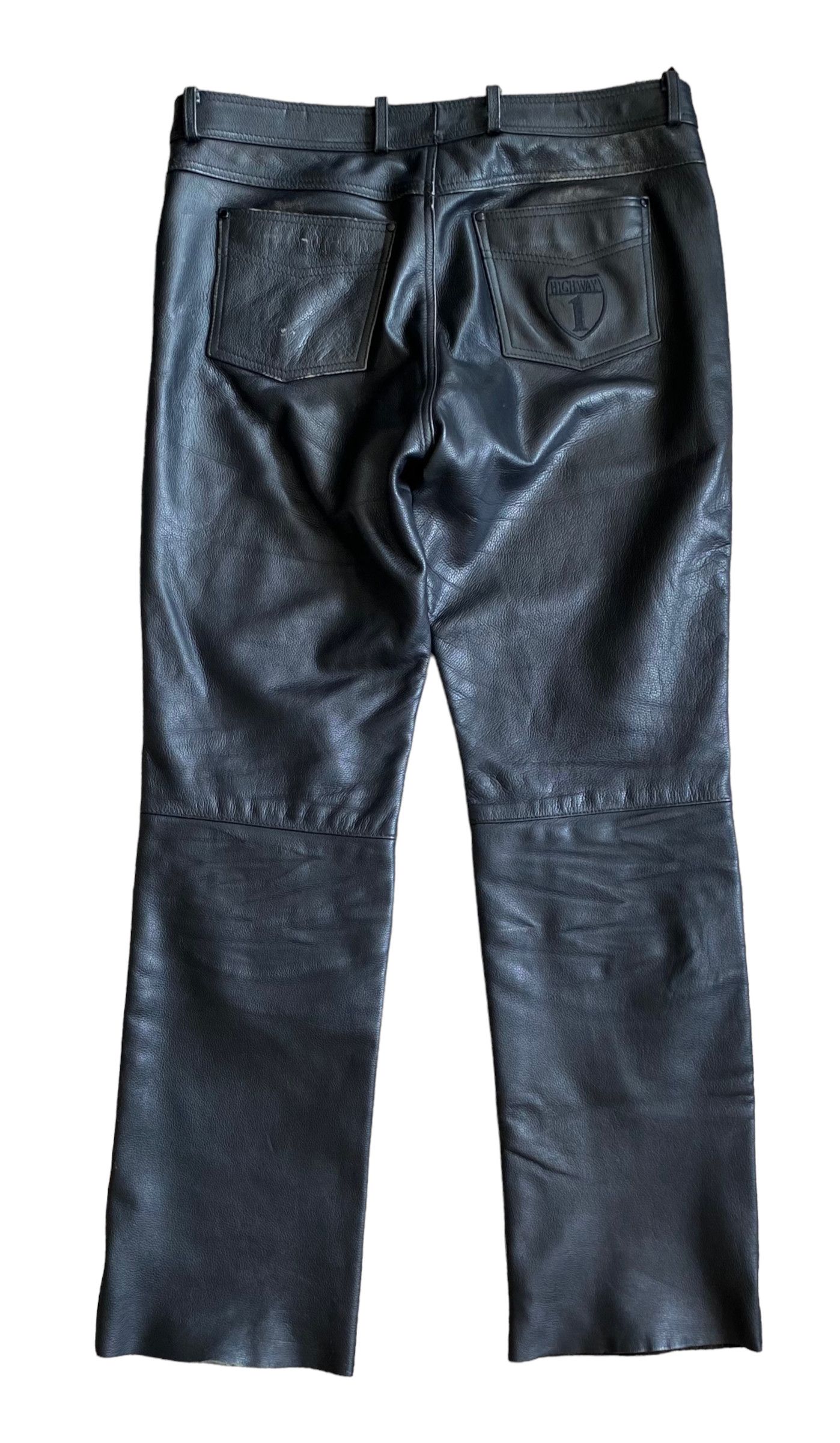 Genuine Leather × Leather × Vintage Vintage leather biker pants Size US 38 / EU 54 - 6 Thumbnail