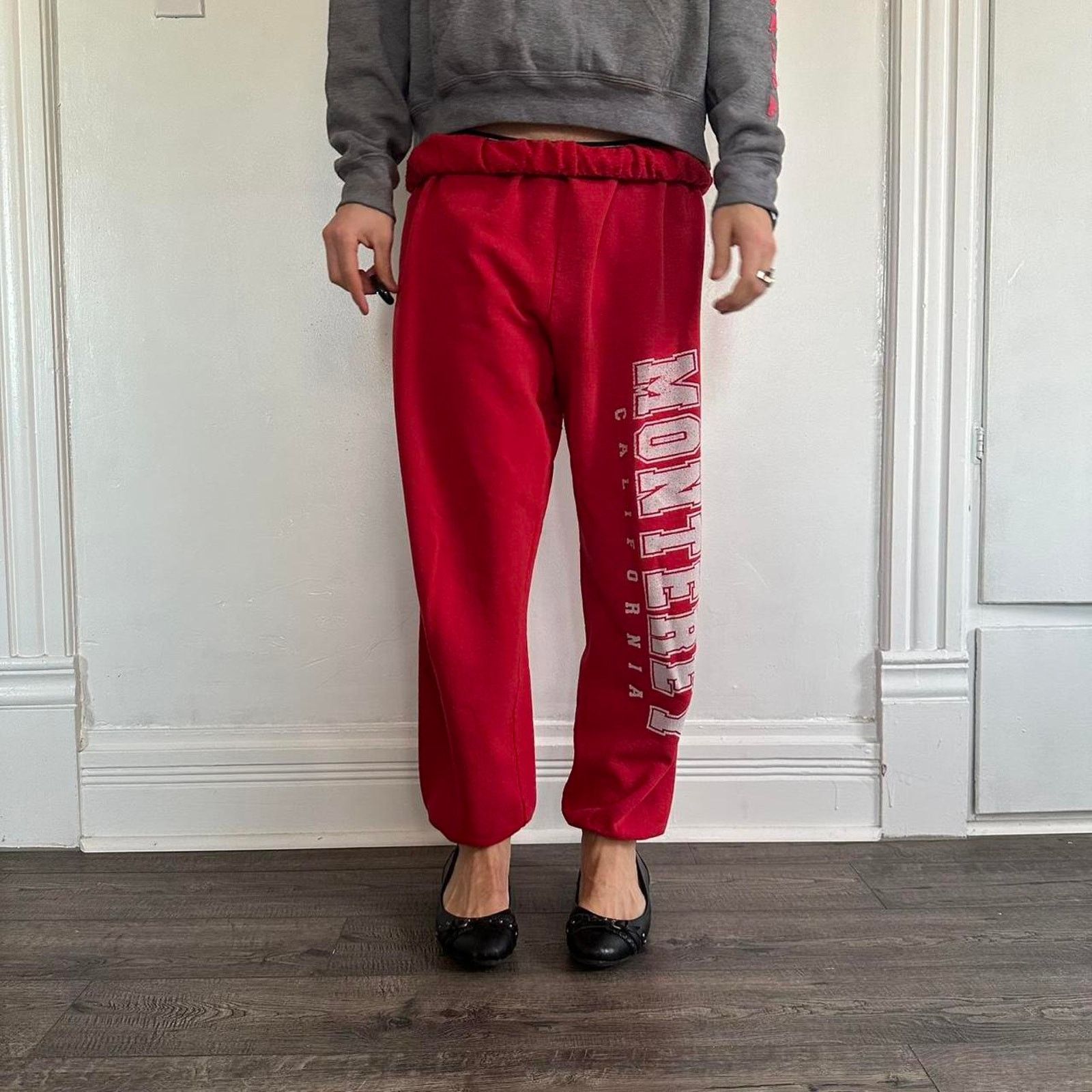 Vintage Vintage 80s Cotton Red Monterey California Sporty Sweatpants Size US 34 / EU 50 - 5 Thumbnail