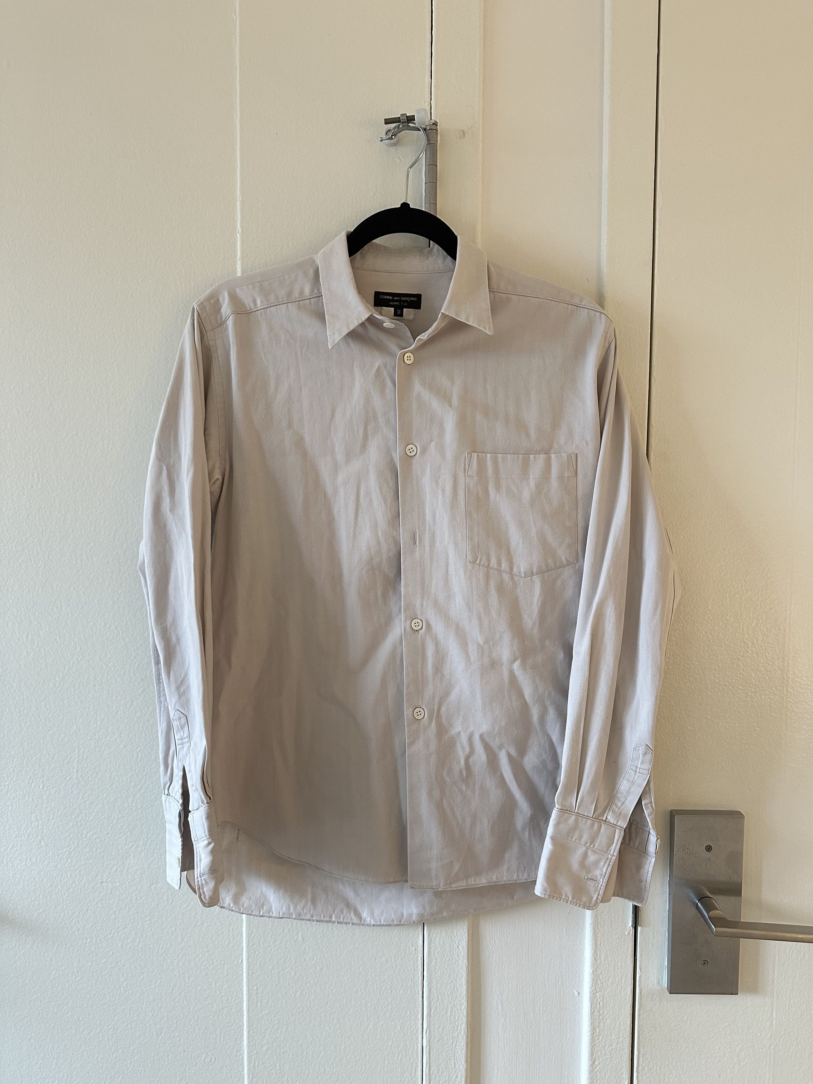 image of Comme Des Garcons x Comme Des Garcons Homme Plus Ad 2014 Button Up Shirt in Grey (Size Medium)