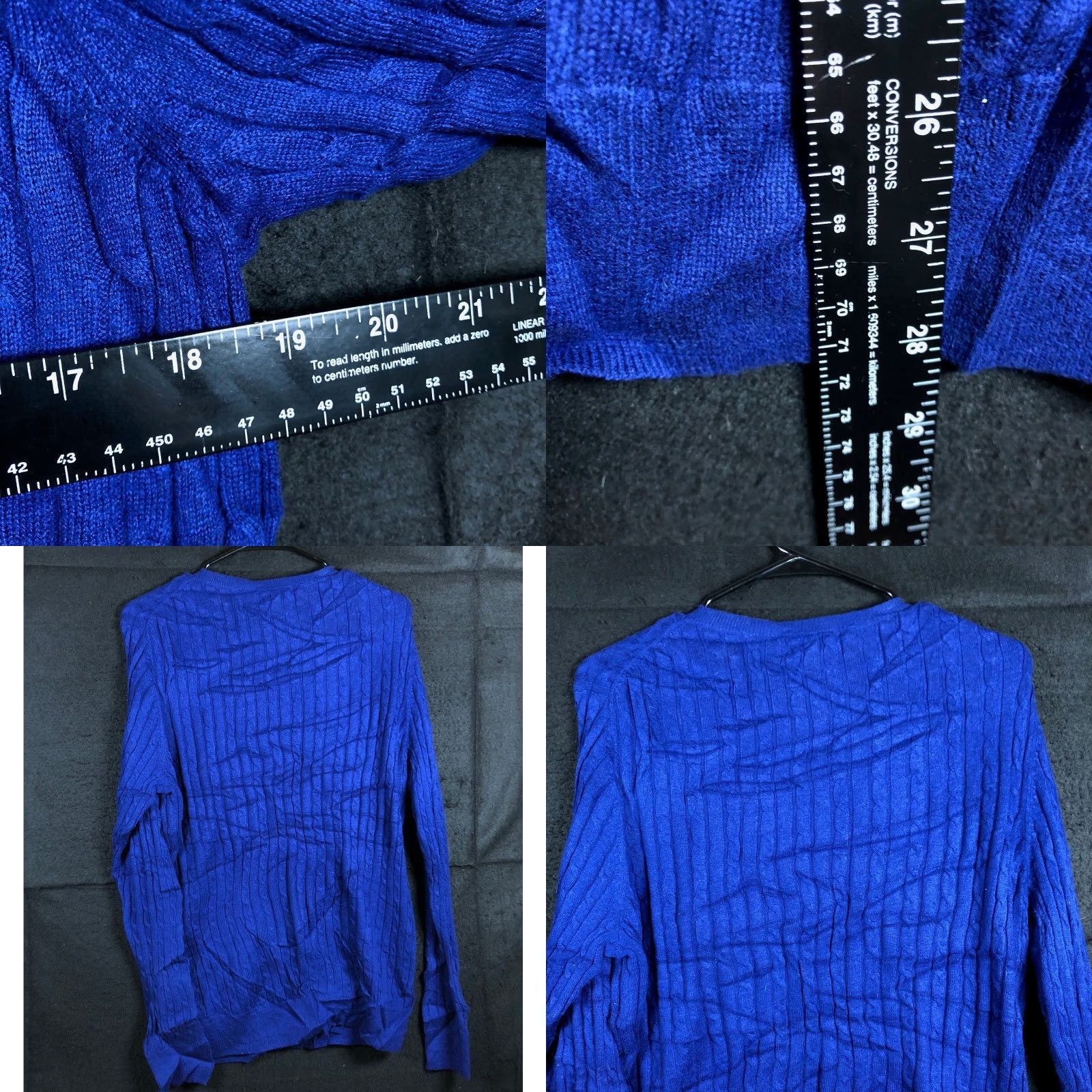 Talbots Talbots Womens Sweater Knit Blue Cotton Wool XL Long Sleeve Cable-Knit Pullover Size XL / US 12-14 / IT 48-50 - 8 Thumbnail