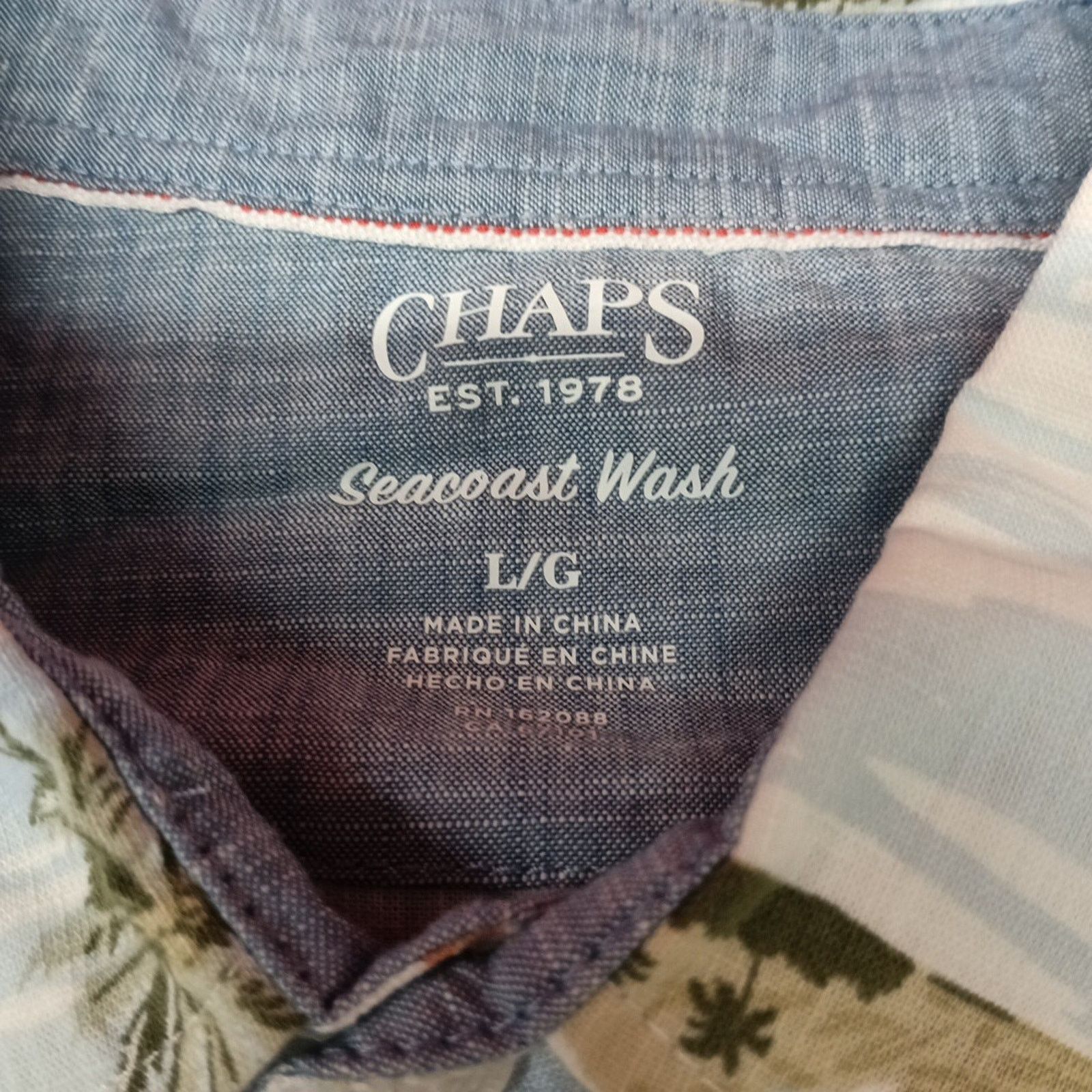Chaps Chaps Seacoast Wash Chambray Woven Shirt Men's L White Sand Size US L / EU 52-54 / 3 - 3 Thumbnail
