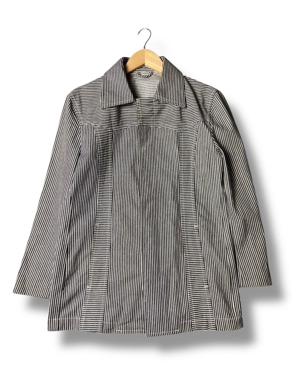 Michel Klein Michel Klein Homme Stripes Jacket with Hidden Button (172) Size US XS / EU 42 / 0 - 1 Thumbnail