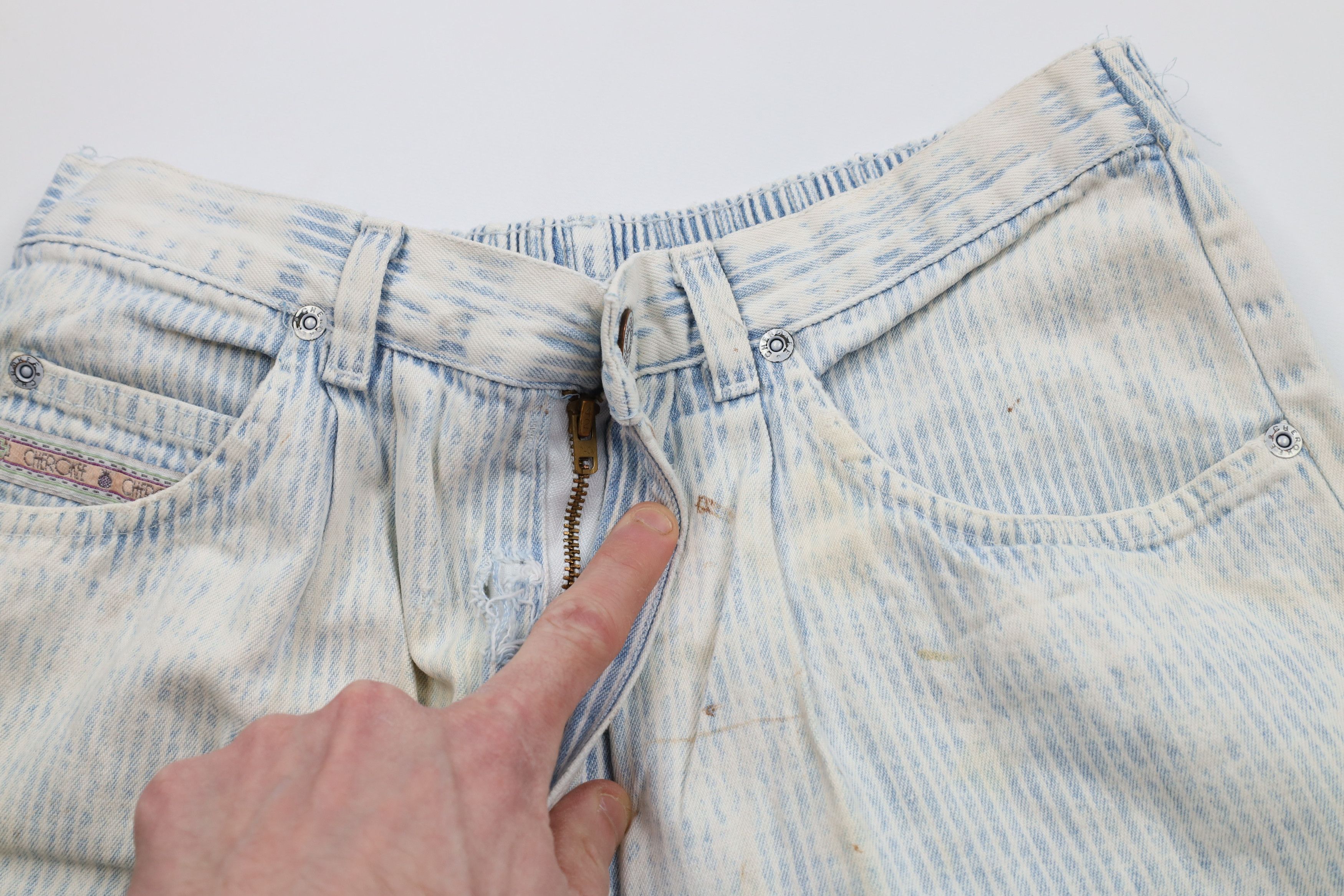 Vintage Vintage 70s Streetwear Striped Denim Jeans Blue USA Size 28" / US 6 / IT 42 - 6 Thumbnail