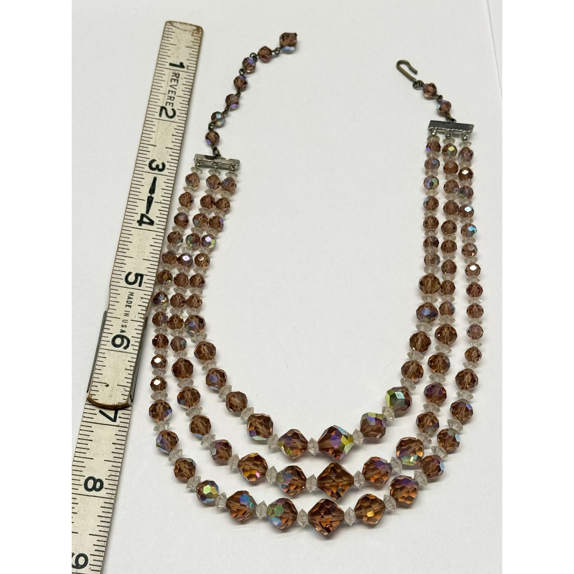 Vintage Vintage three strand crystal beaded necklace Size ONE SIZE - 6 Thumbnail