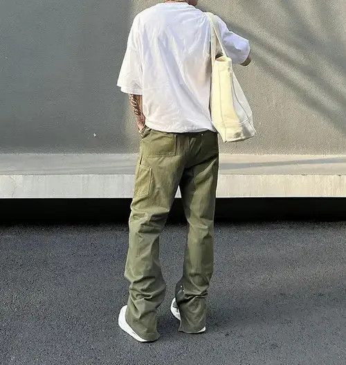 Jean zipper utility carpenter flared cargo pants Size US 32 / EU 48 - 4 Thumbnail