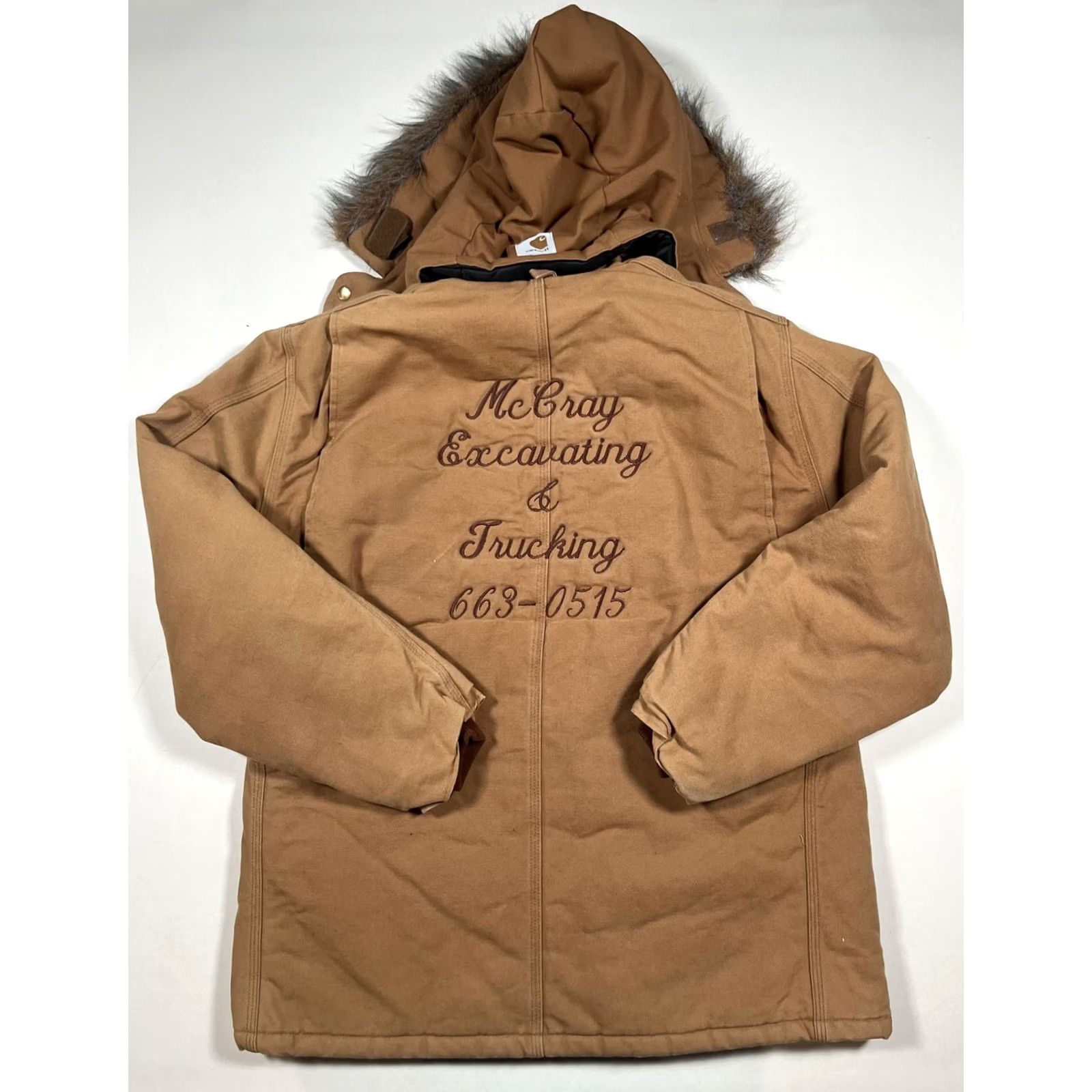 Carhartt VINTAGE Carhartt Coat Mens 46 Brown Canvas Hooded Insulated Fur Trim Parka USA Size US S / EU 44-46 / 1 - 2 Thumbnail