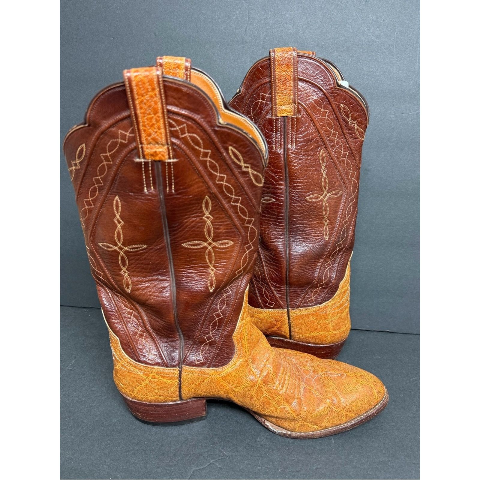Other Custom Foley Cowboy Exotic Handmade Boots ELEPHANT PRINT Size US 9.5 / EU 42-43 - 7 Thumbnail