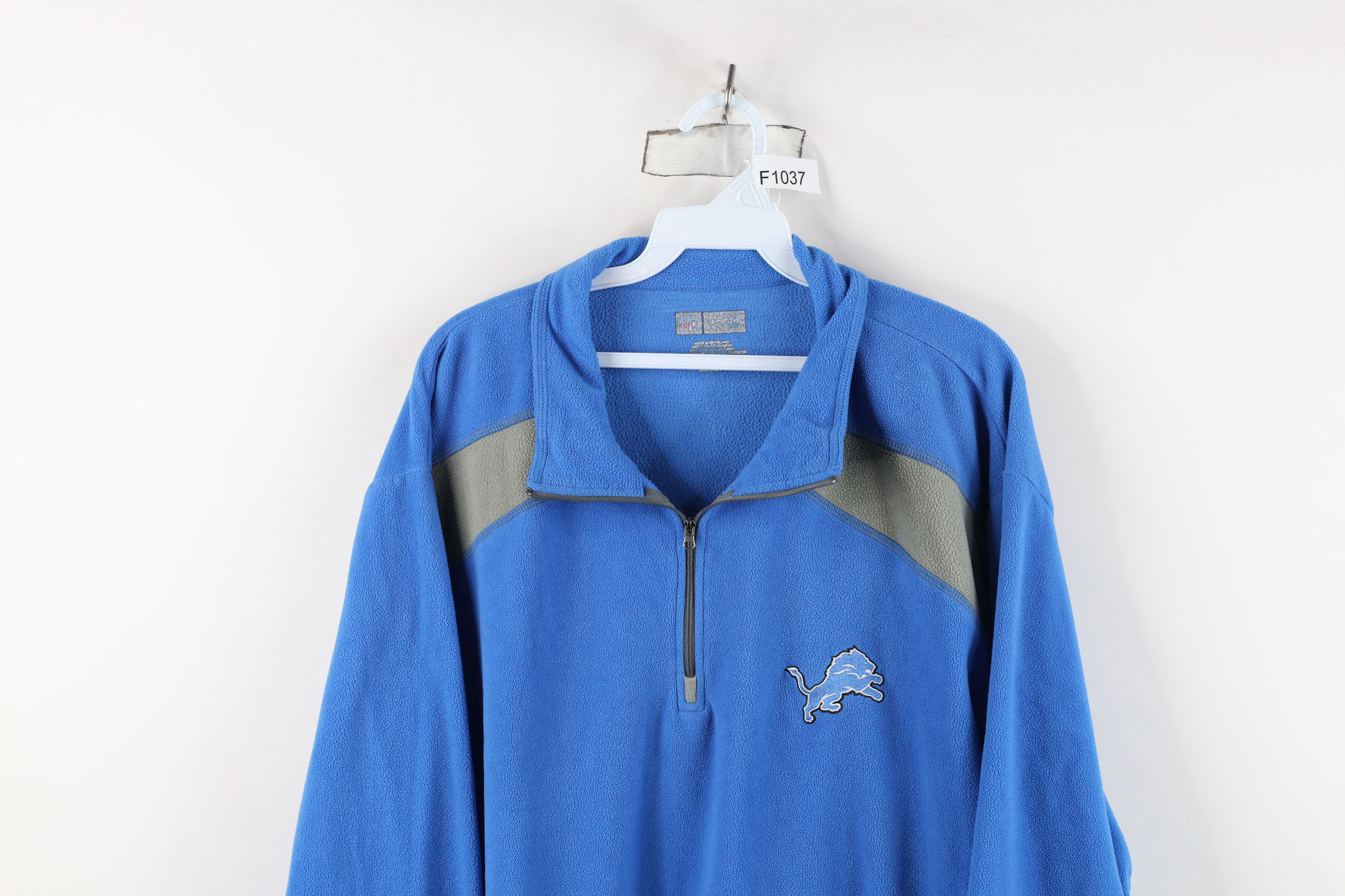 Vintage Y2K NFL Detroit Lions Football Half Zip Fleece Sweater Size US XXL / EU 58 / 5 - 2 Thumbnail