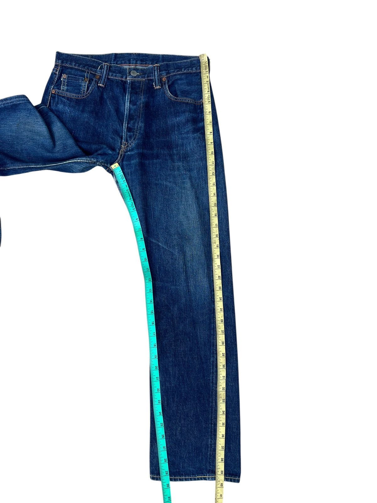 Full Count & Co. Vintage Full Count Japan Fade Blue Denim Selvedge Jeans Size US 31 - 4 Thumbnail