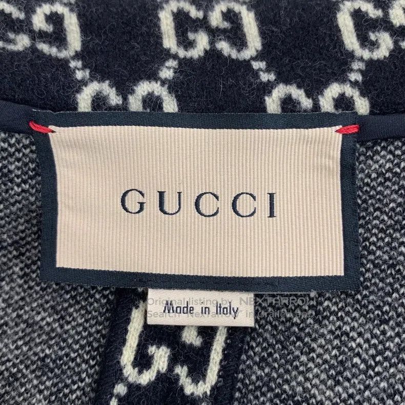 Gucci Gucci Black logo jacquard full print wool lapel cloak jack Size L / US 10 / IT 46 - 5 Thumbnail