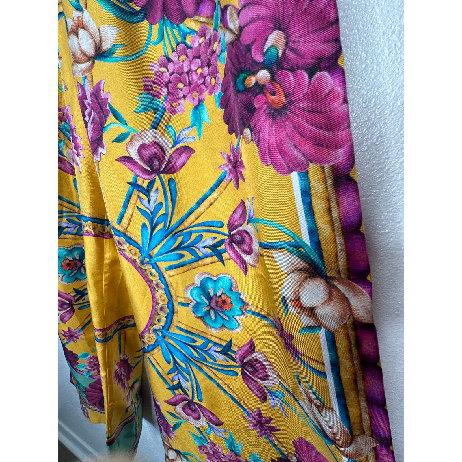 La DoubleJ La DoubleJ Yellow Multi-Color Printed Silk Palazzo Pant XL Size 36" / US 14 / IT 50 - 5 Thumbnail