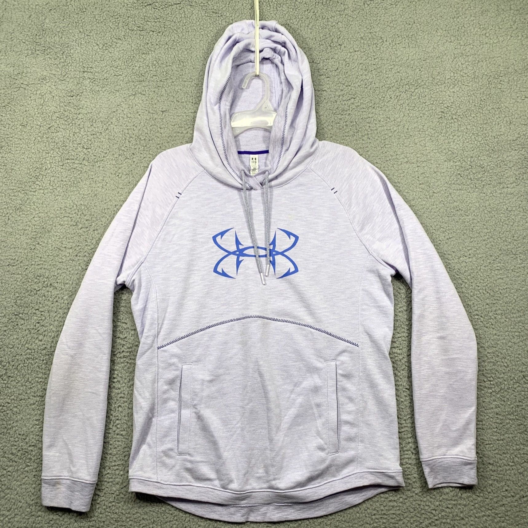 Under Armour Under Armour Women’s L Hooded Pullover Lightweight Sweatshirt Kangaroo Pocket Green Logo Size L / US 10 / IT 46 - 2 Thumbnail