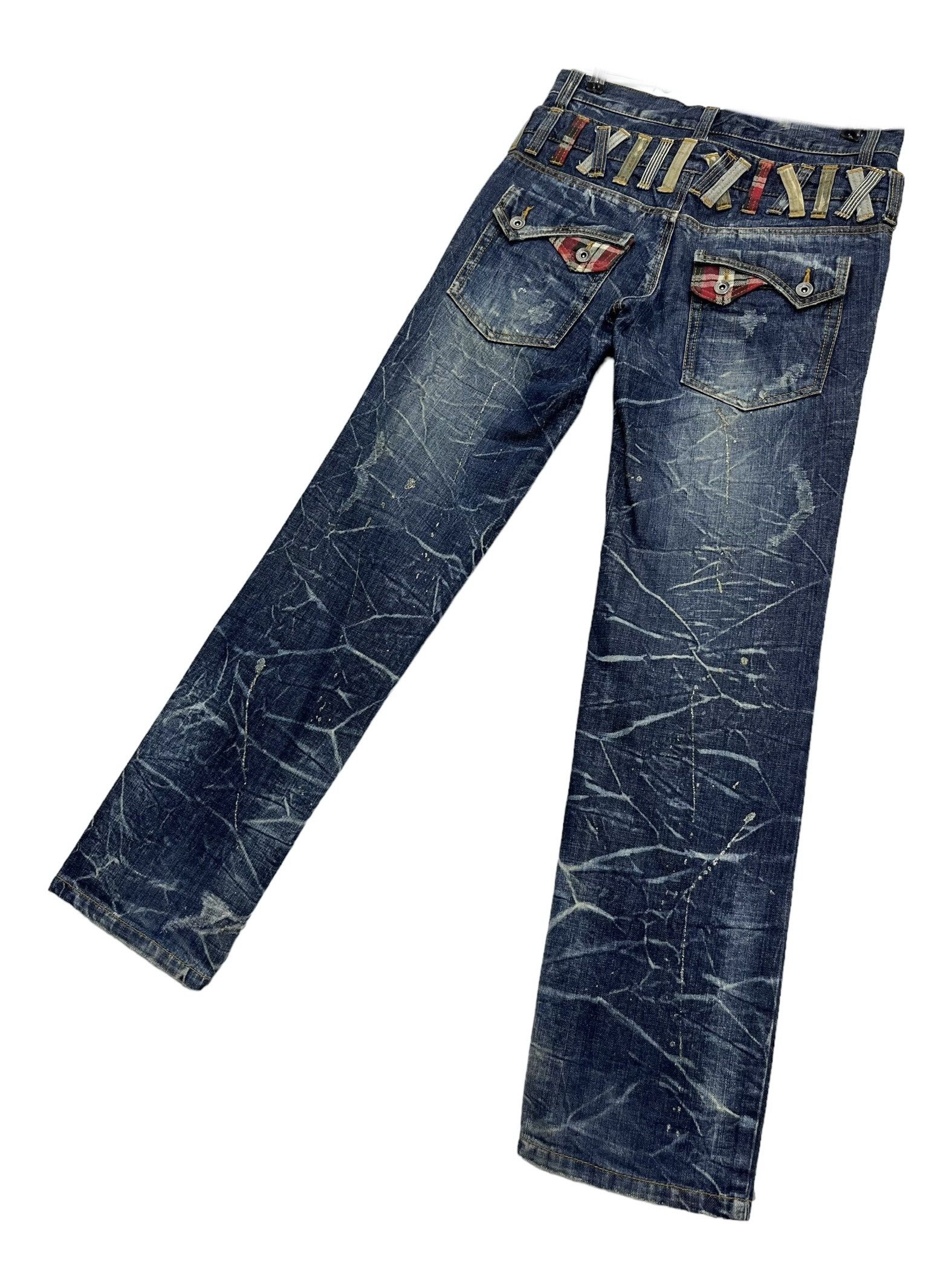 Vintage 🔥ANTFUI Punk Double Waist Claw Mark Whisker Denim Size US 30 / EU 46 - 8 Thumbnail