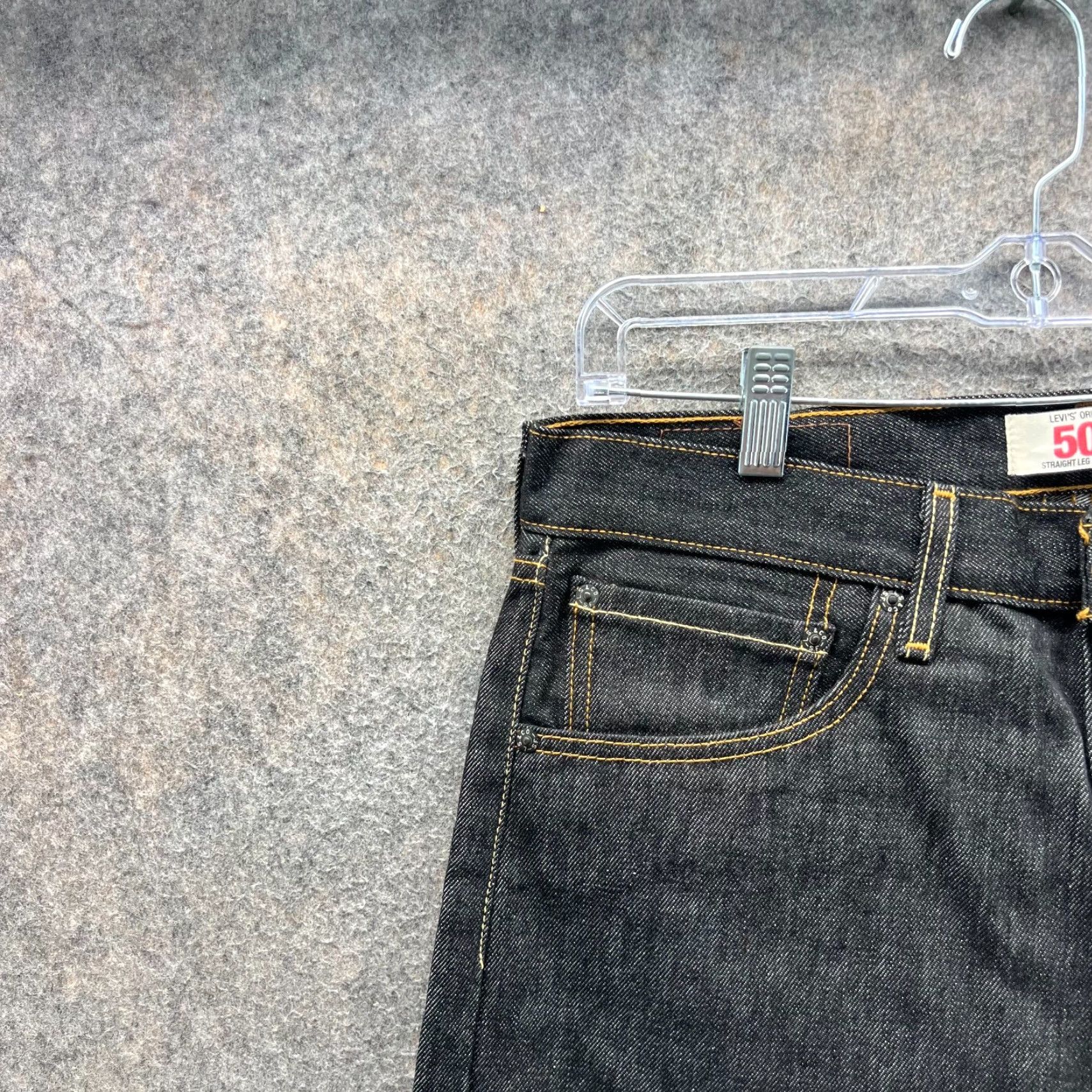 Levi's Levi's 501 Jeans Mens 33x34 Denim Button Fly Black Cotton Indigo Regular Straight Vintage Jeans Mens Size US 33 - 6 Thumbnail