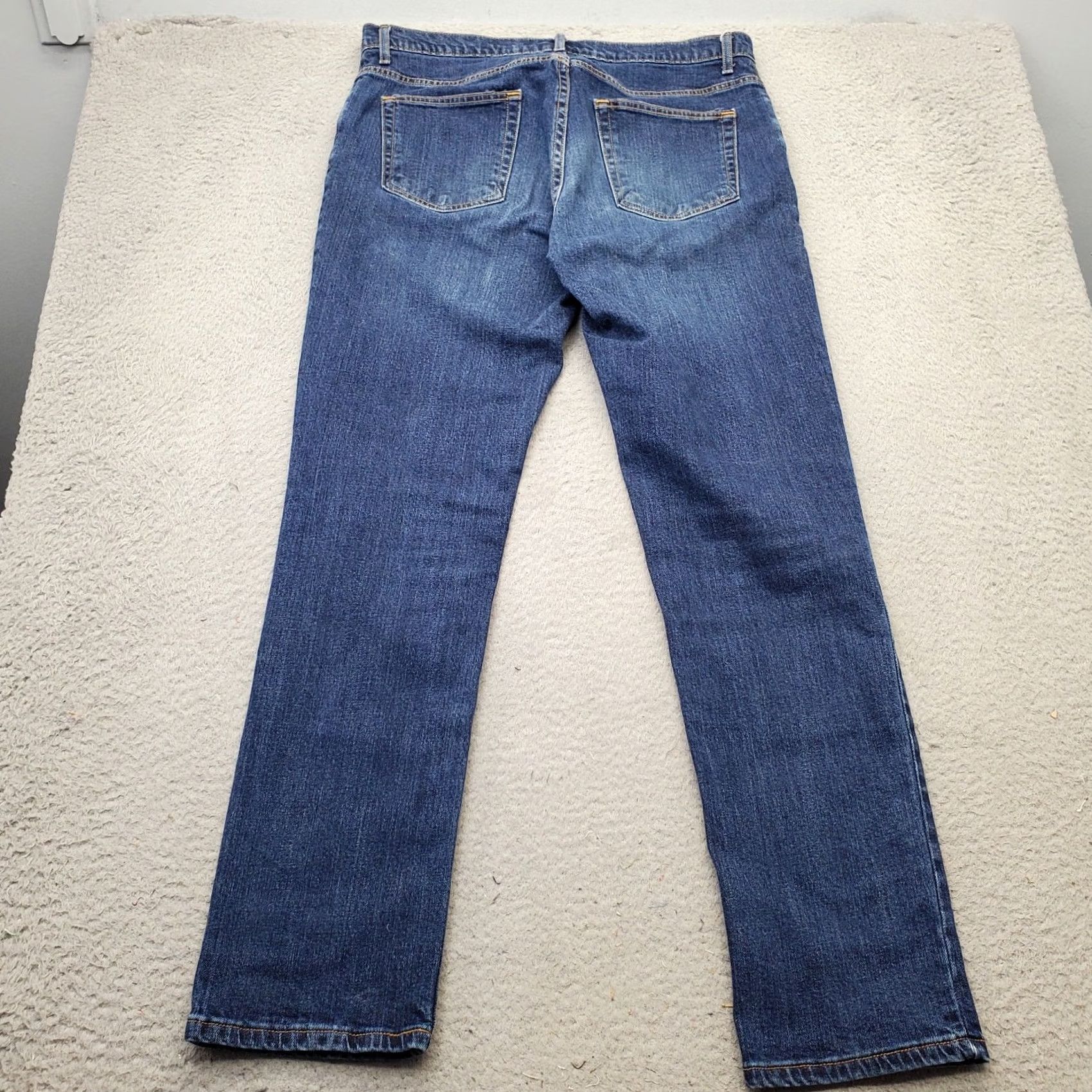 Doublet Saddlebred Mens Jeans 34x32 Blue Denim Straight Leg 5-Pocket Whiskered Double Stitch Vintage Size 34 Mens Size US 34 / EU 50 - 2 Thumbnail