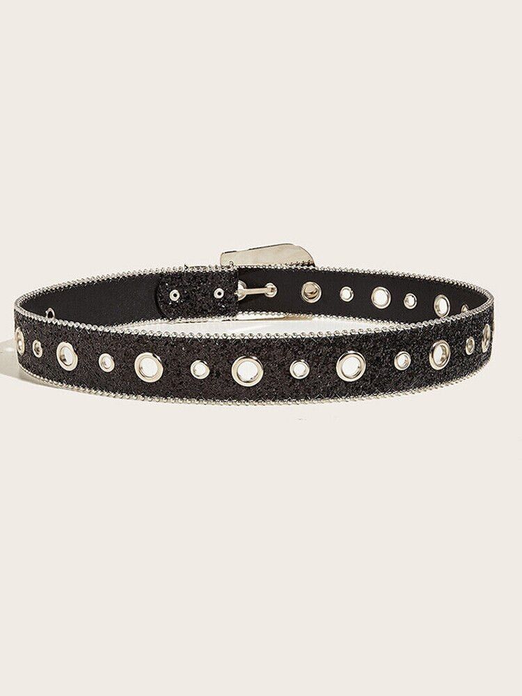 Japanese Brand Gothic Black Silver Metal Buckle Rhinestones Belt Y2k Size ONE SIZE - 2 Thumbnail