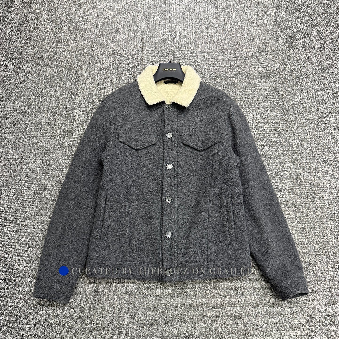 Loro Piana Gray Shearling Collar Button-Up Jacket XS Size US XS / EU 42 / 0 - 1 Thumbnail
