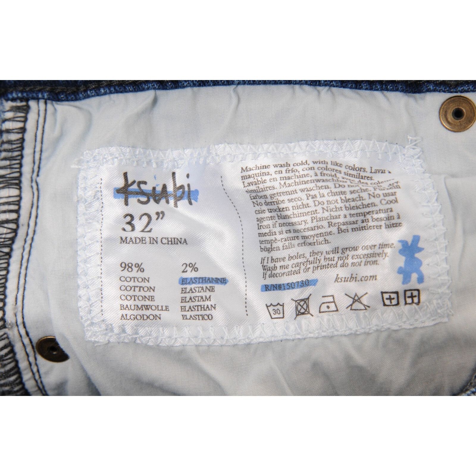 Ksubi 32x32 Blue Wash Chitch Slim Fit Size US 32 / EU 48 - 8 Thumbnail