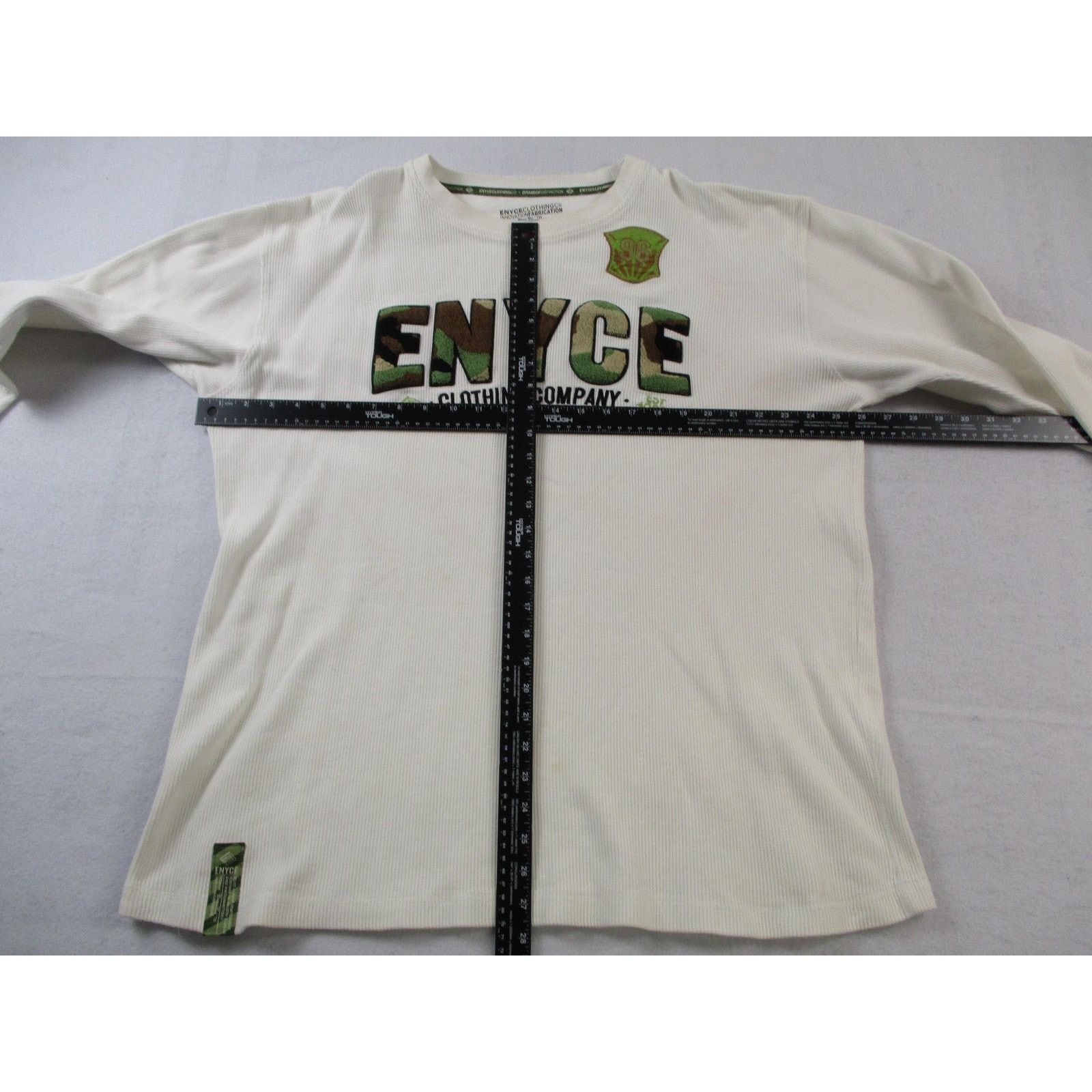 Enyce Enyce Mens 2XL White Camo Logo Thermal Waffle Knit LS Tee Size US XXL / EU 58 / 5 - 8 Thumbnail