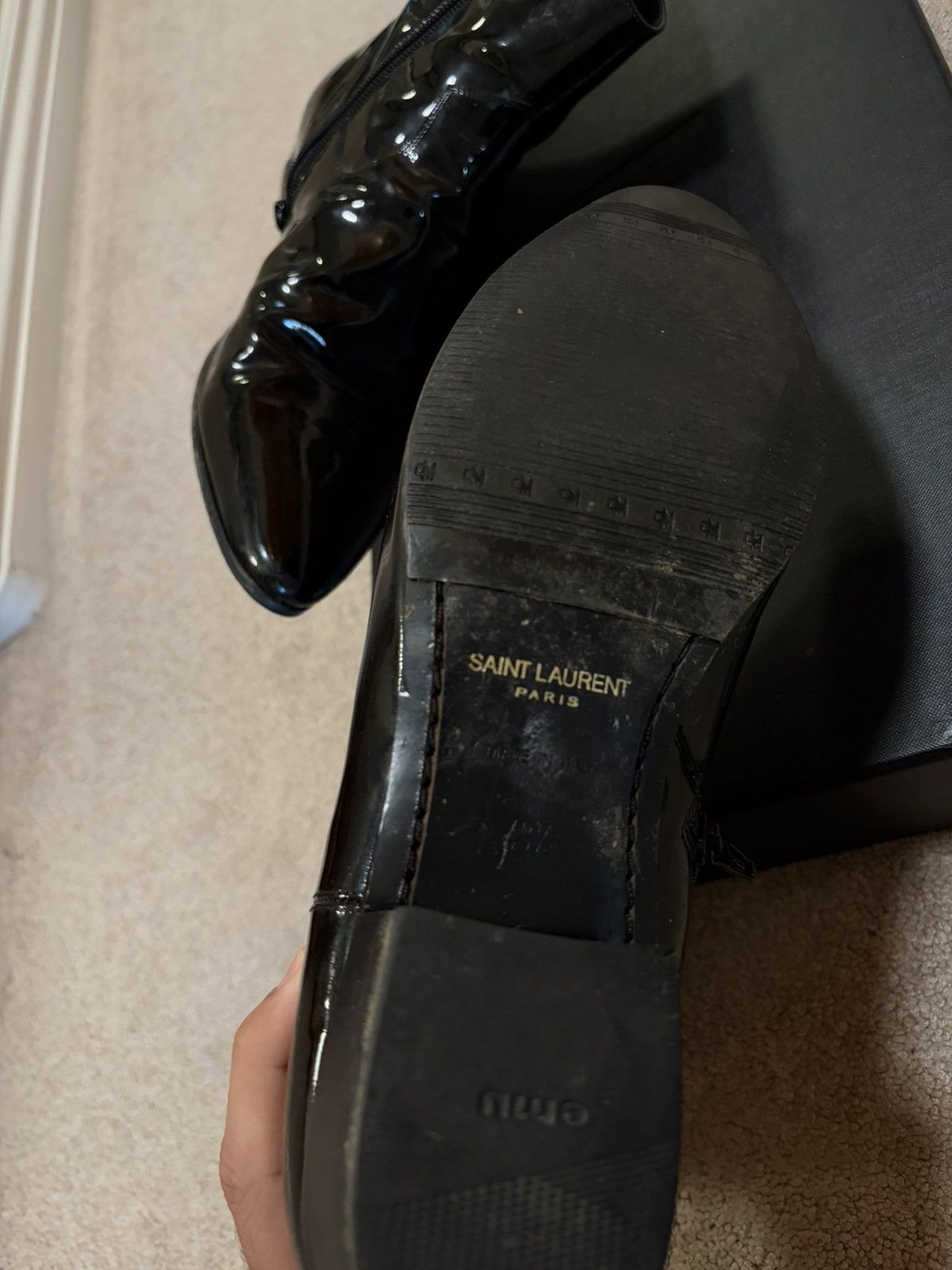 Saint Laurent Paris Saint Laurent Patent Leather Devon boots Size US 10.5 / EU 43-44 - 5 Thumbnail