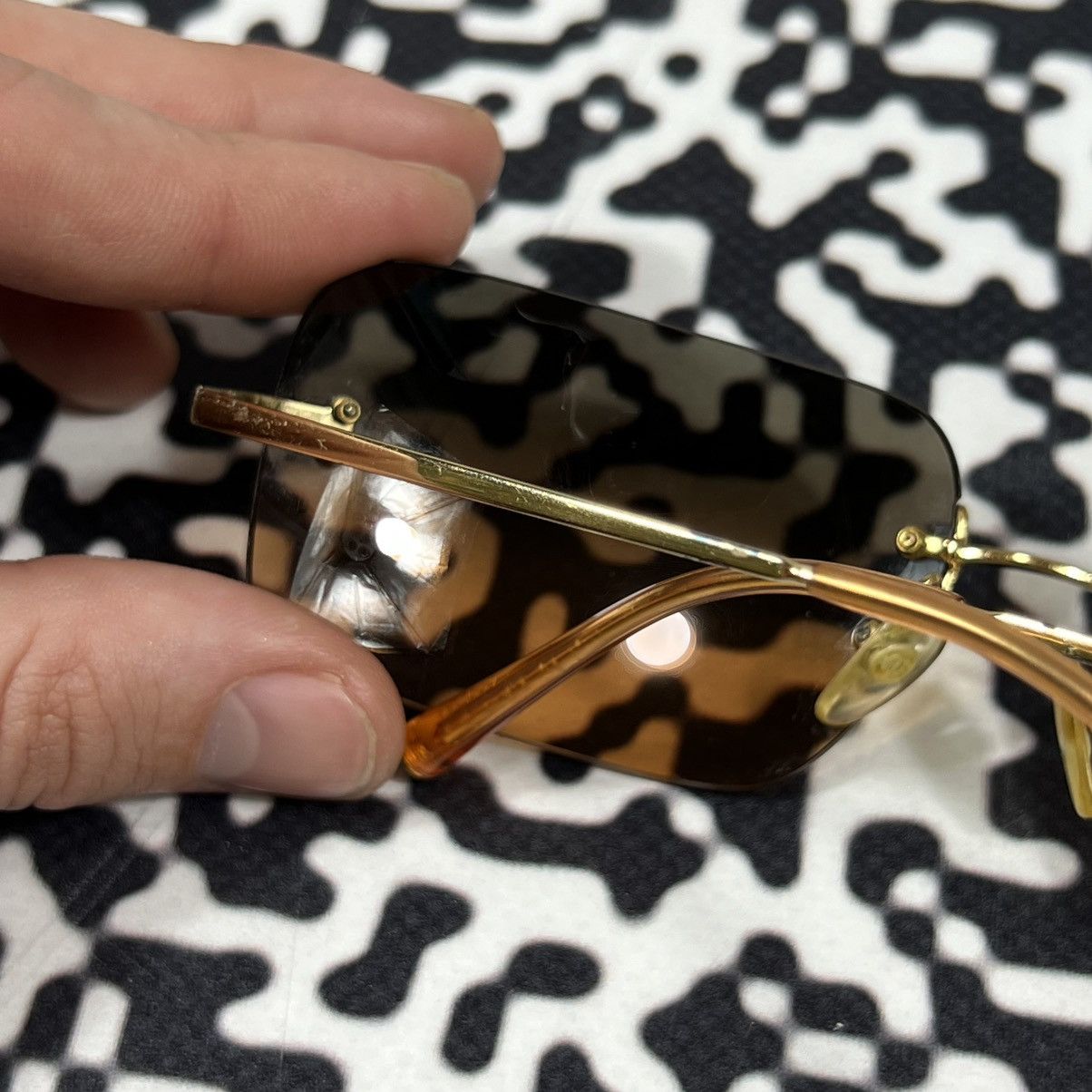 Chanel Vintage Y2K CHANEL Rimles Brown Lens Sunglasses Luxury Style Size ONE SIZE - 17 Thumbnail