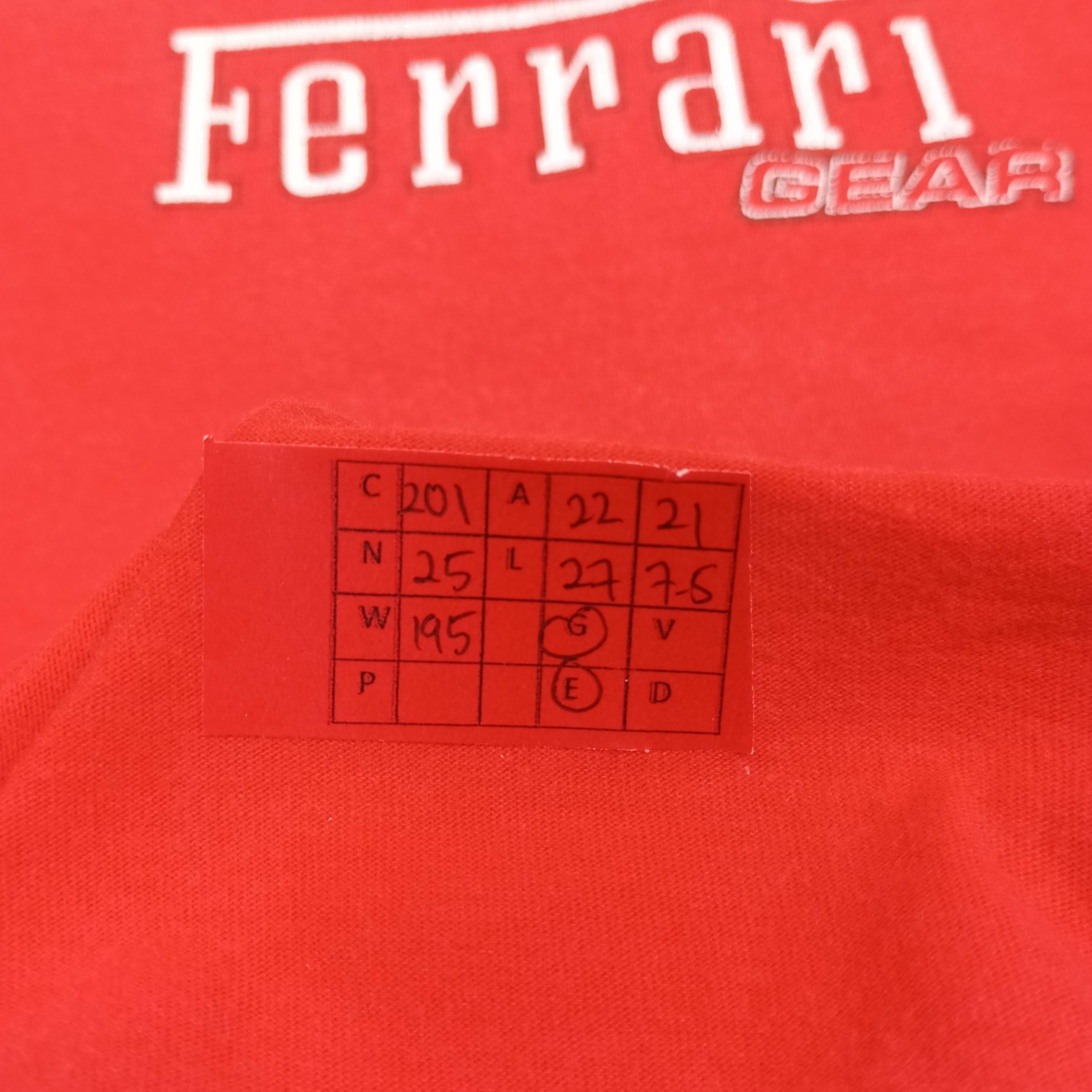 Ferrari × Vintage Ferrari Gear Racing Style Motorsports Tshirt Size US L / EU 52-54 / 3 - 8 Thumbnail
