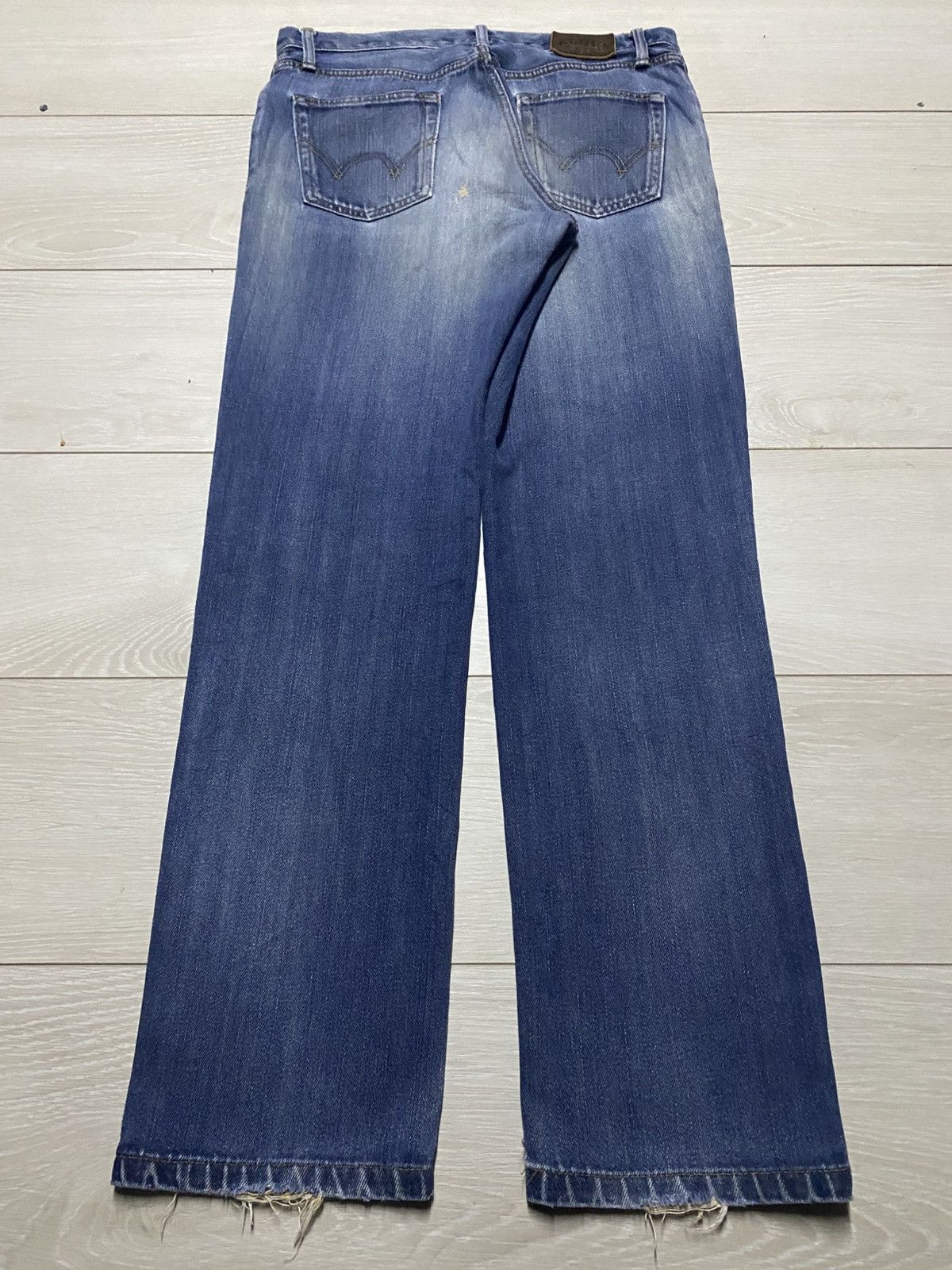 Edwin Vintage Edwin 503 Faded Wash Distressed Slim Fit Jeans Size US 32 / EU 48 - 2 Thumbnail