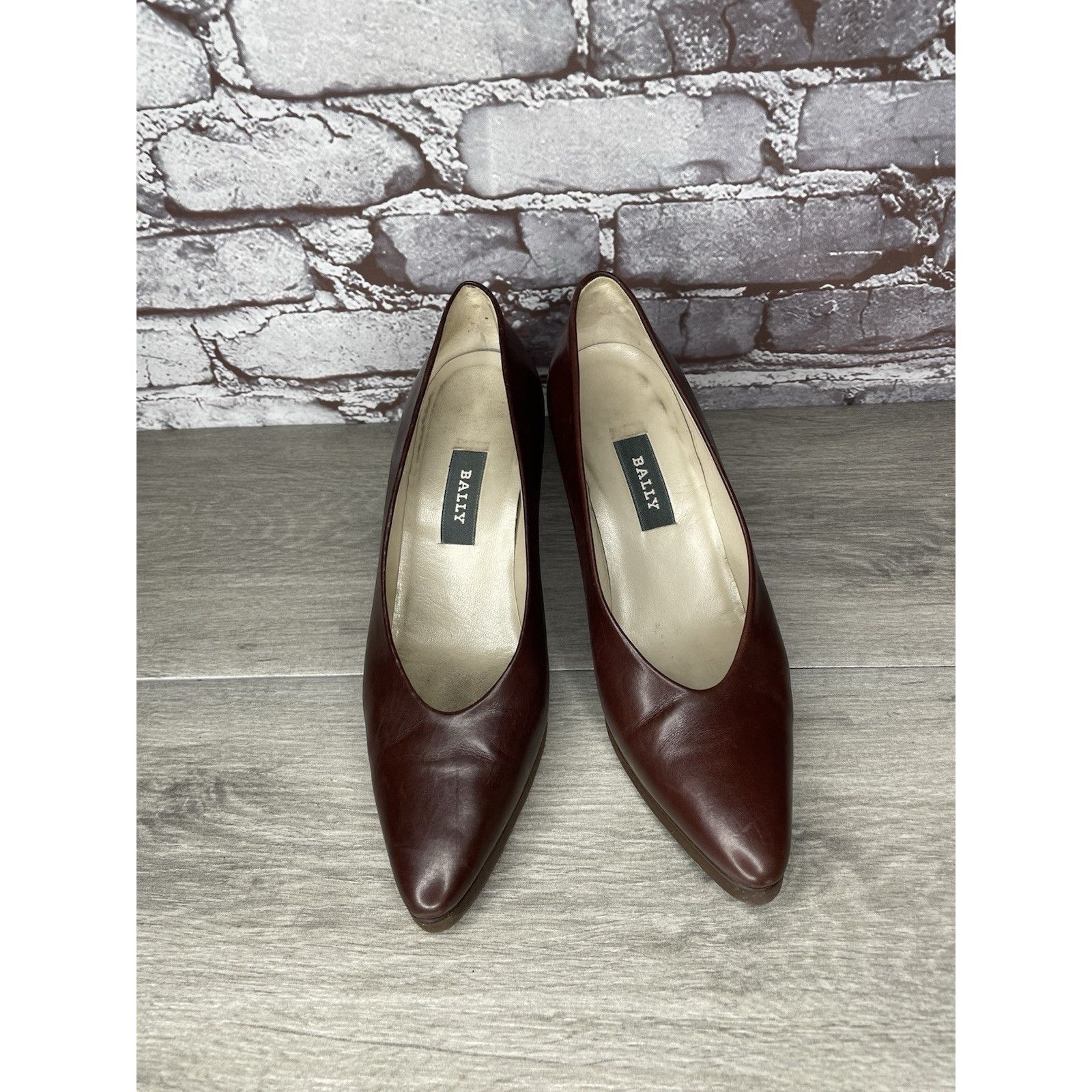 Bally Bally Athena Brown Leather Pointed Toe Pumps Dress Heels Wom Size US 8 / IT 38 - 2 Thumbnail