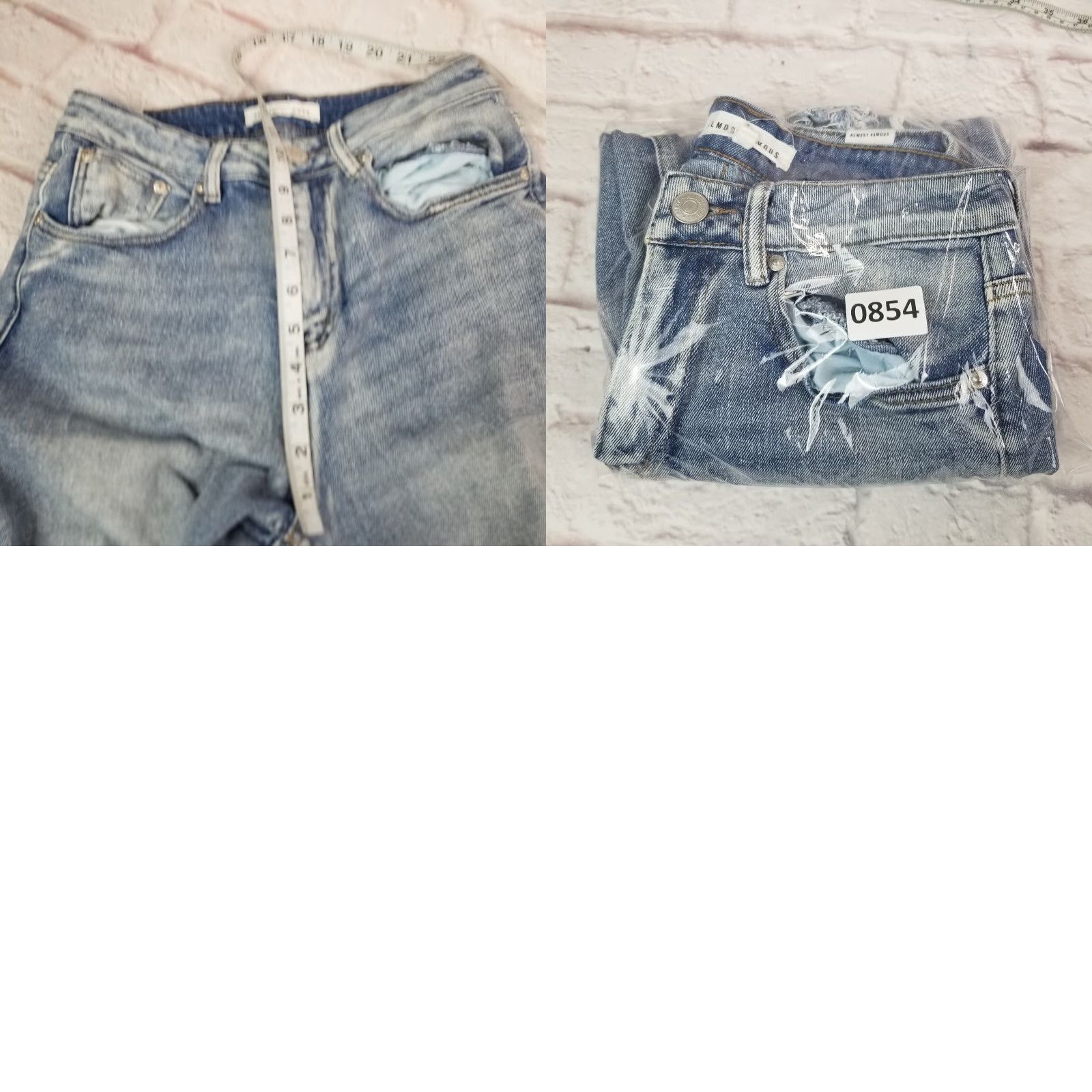 Almost Famous VINTAGE Almost Famous Womens Jeans Size 3 Denim High Rise Light Wash Distressed Size 26" / US 2 / IT 38 - 9 Thumbnail