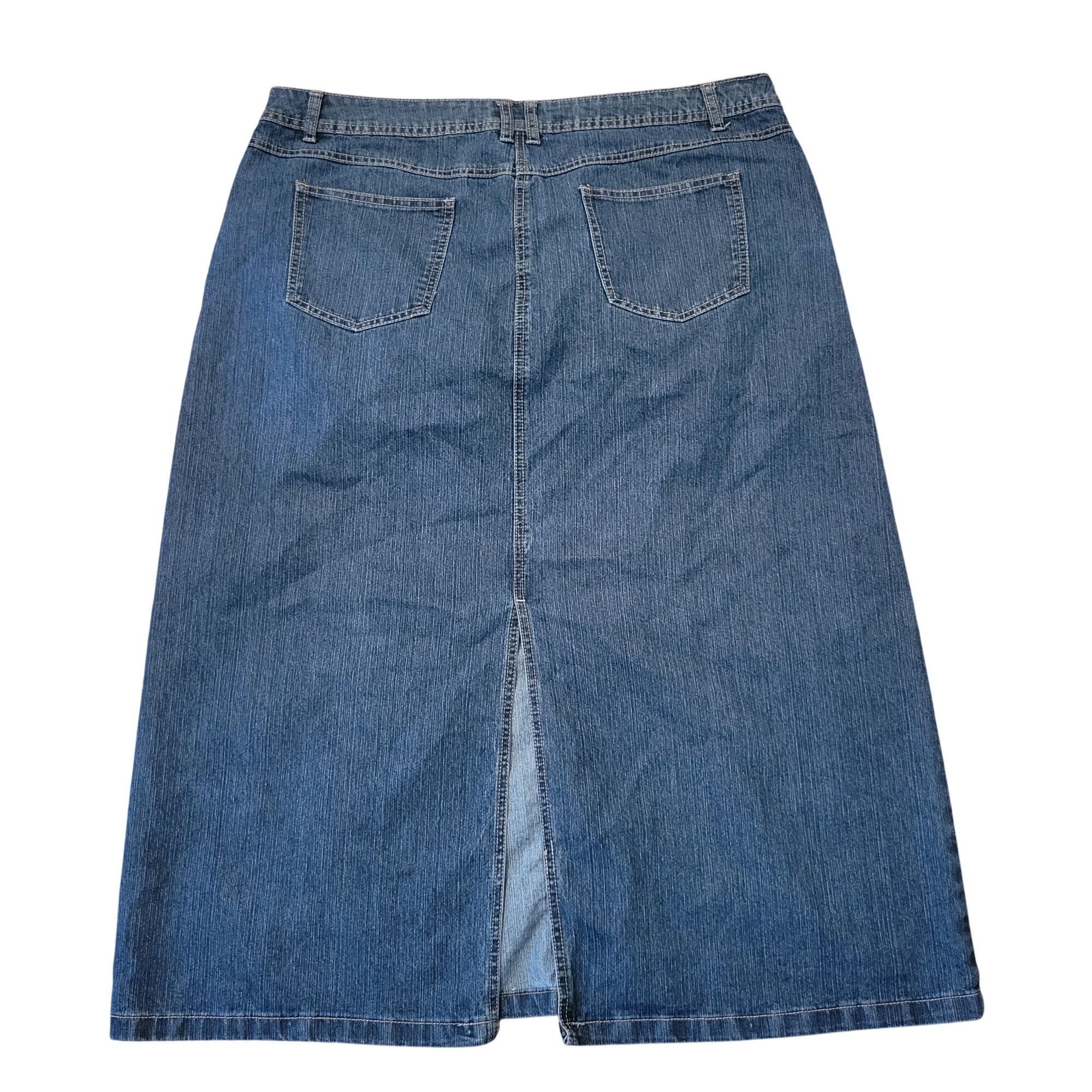Other Cato Denim Skirt 18 Blue Jean Stretch A Line Pockets Back Sl Size 40" / US 18 - 5 Thumbnail
