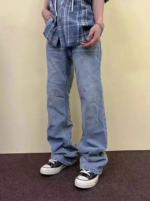 Jean Vintage light blue straight baggy jeans Size US 32 / EU 48 - 5 Thumbnail