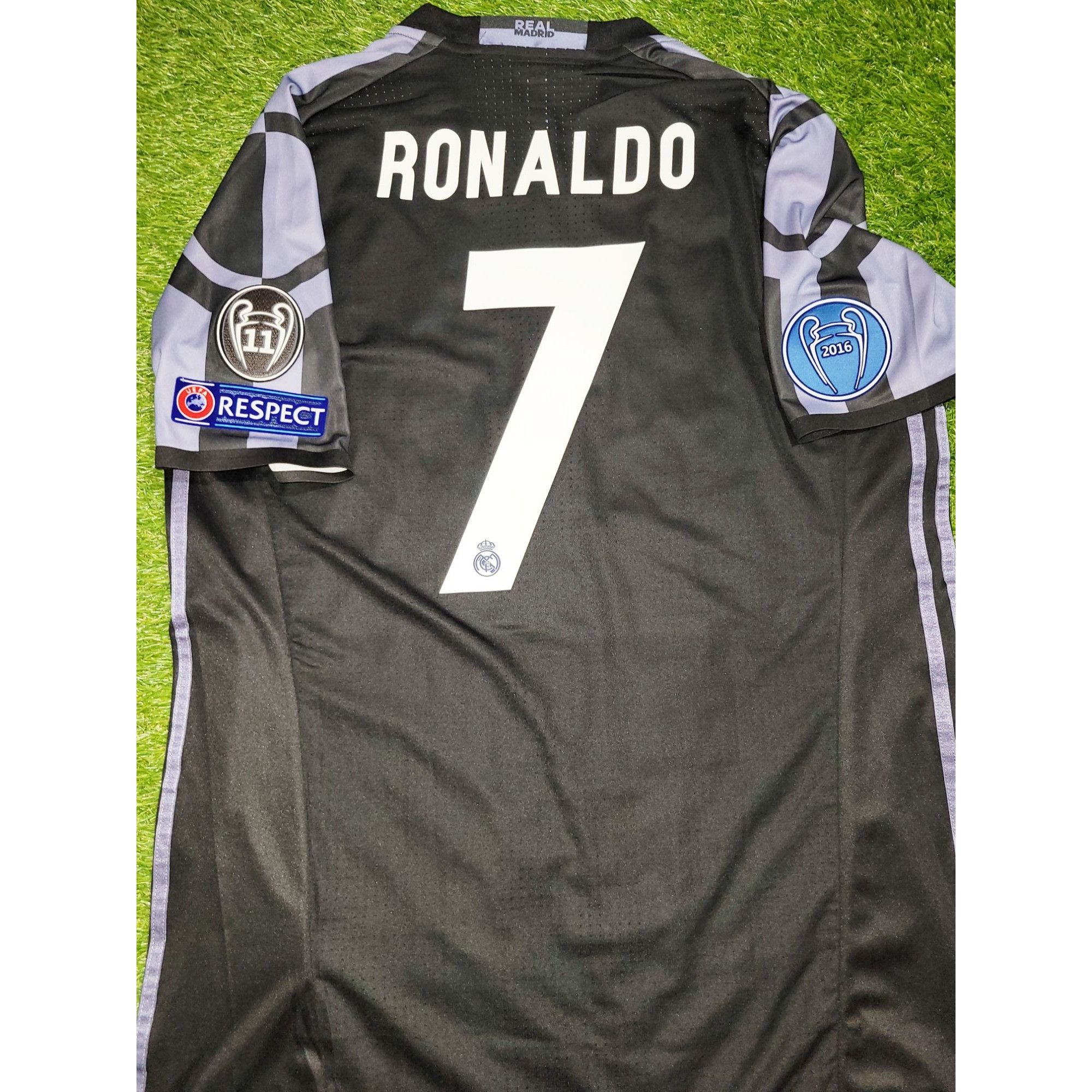 image of Adidas Ronaldo Real Madrid 2016 2017 Adizero Soccer Jersey XL in Black, Men's