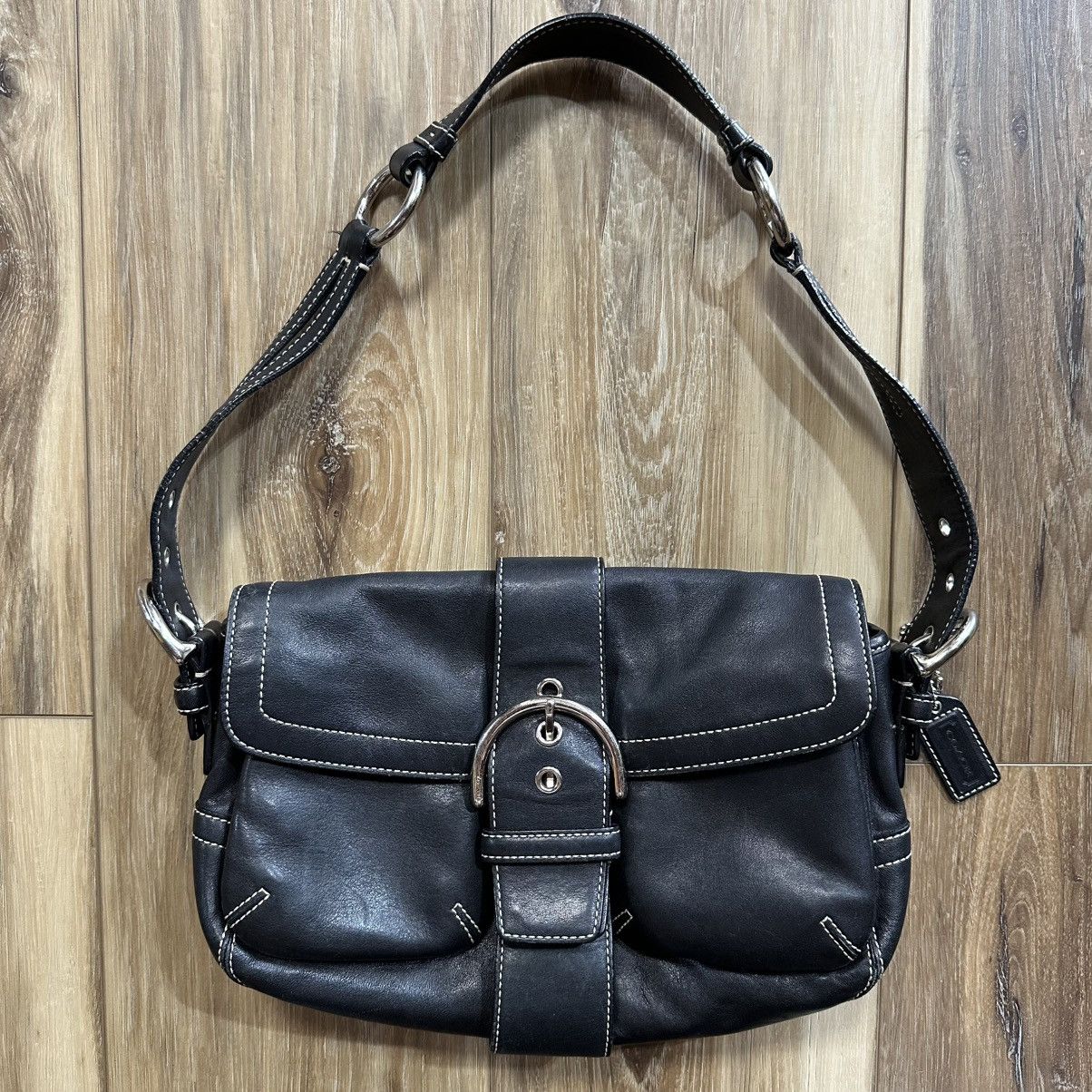 Coach Vintage Y2K Coach Soho Black Leather Flap Buckle Bag