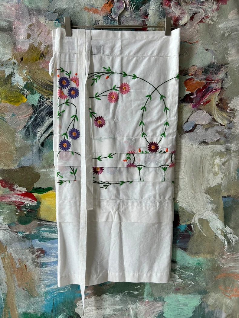 Comme des Garcons Comme Des Garcons size S Embroidered roll skirt wrapped sk Size 23" - 2 Thumbnail