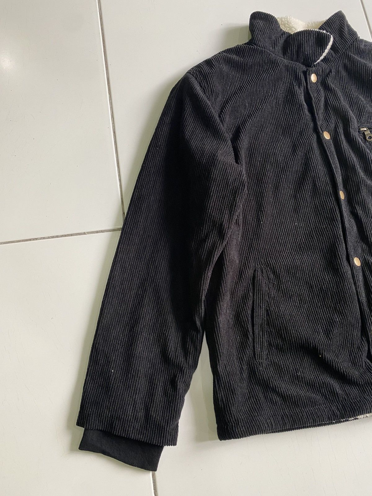 Japanese Brand Seven 2 cundroy sherpa button Pullover Black jackets Size US L / EU 52-54 / 3 - 2 Thumbnail