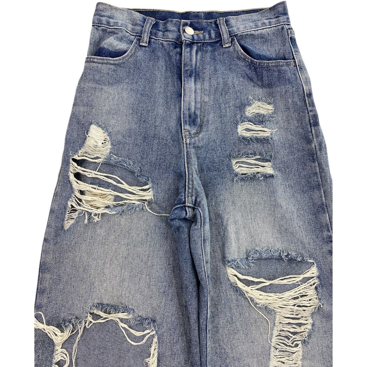 Japanese Brand Japanese Brand Acid Blue Wash Distress Style Baggy Jeans Size US 26 / EU 42 - 2 Thumbnail