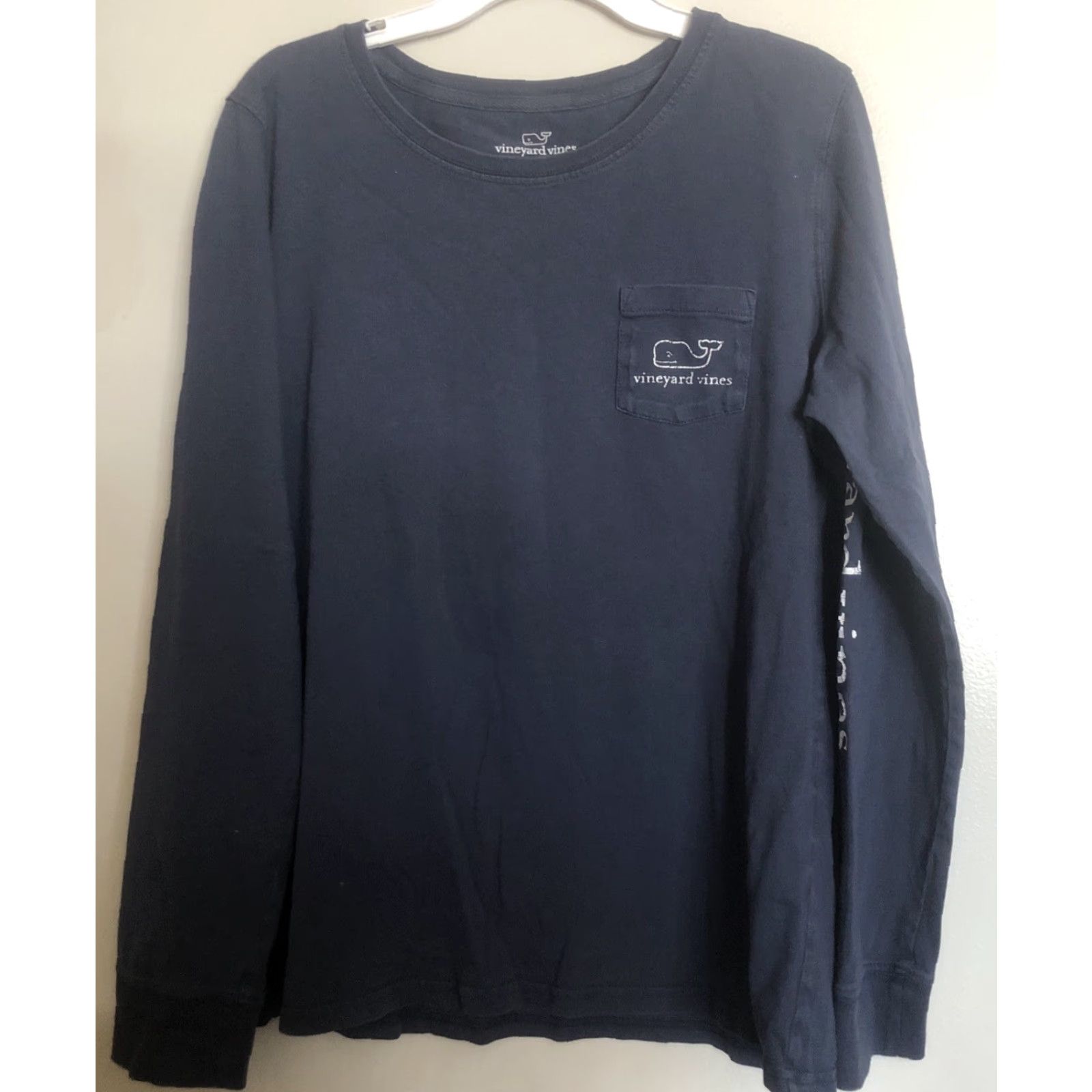 Vineyard Vines Vineyard Vines T Shirt Womens Medium Blue Long Sleeve Pocket Tee Whale Back Hit Size M / US 6-8 / IT 42-44 - 2 Thumbnail