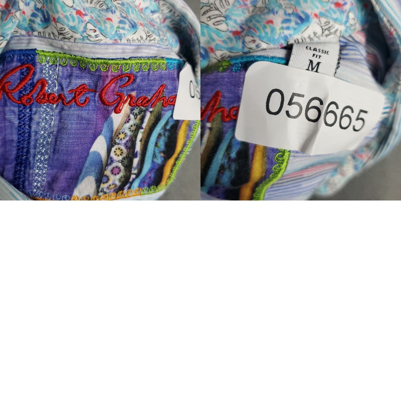 Robert Graham Robert Graham Shirt Mens Size Medium Blue Striped Button Up Short Sleeve Size US M / EU 48-50 / 2 - 8 Thumbnail