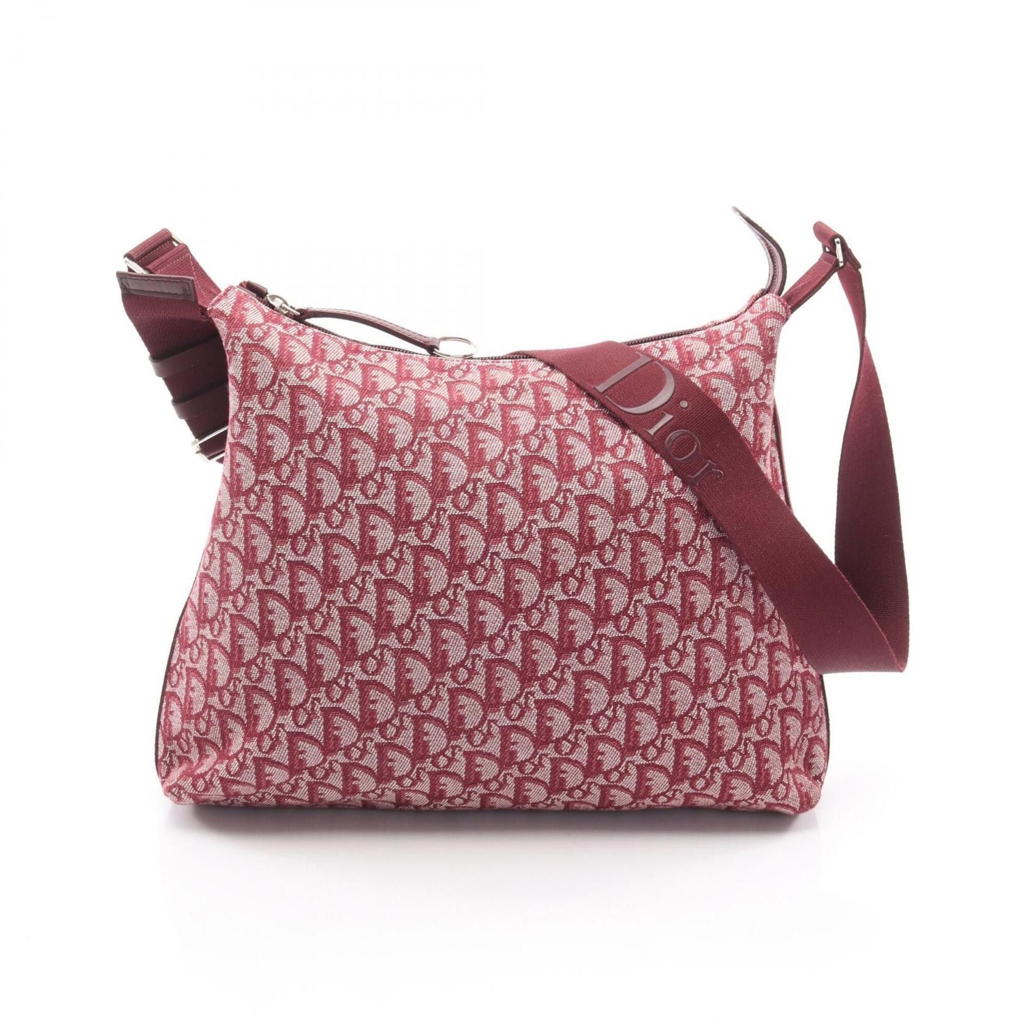 Dior Christian Dior Dior Trotter Shoulder Bag/Handbag, Canvas and Leather, Women's, Bordeaux Size ONE SIZE - 1 Thumbnail