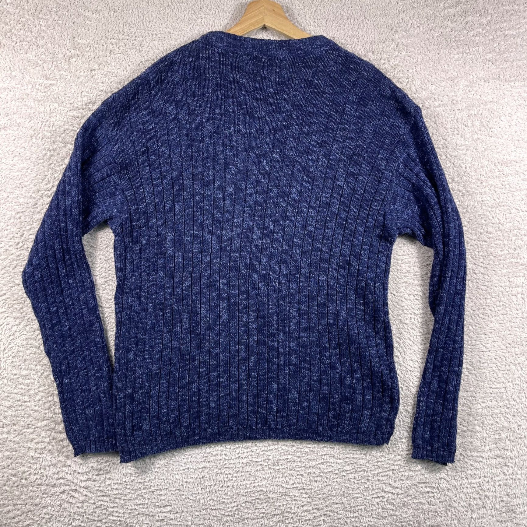Vintage VINTAGE LL Bean Fisherman Sweater Mens Large Blue Cotton Made in USA Ribbed 90's Pullover Crew Neck Long Sleeve Knit Shirt USA Mens L. Size US L / EU 52-54 / 3 - 2 Thumbnail
