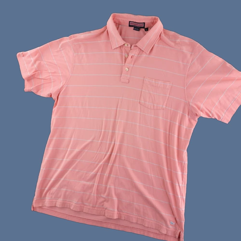 Vineyard Vines Vineyard Vines Shirt Mens XL Pink Polo Striped Collared Short Sleeve Size US XL / EU 56 / 4 - 1 Thumbnail
