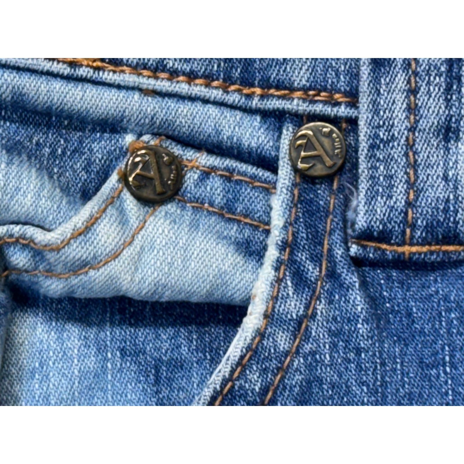 The Unbranded Brand Allen B Embellished Bootcut Jeans Blue Beaded Flare W32 Size 32" / US 10 / IT 46 - 14 Thumbnail