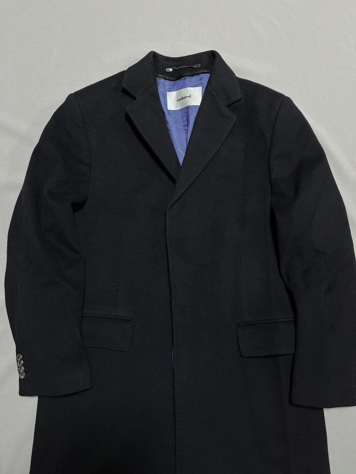 Other Cacharel Cashmere Heavy Warm Classic Luxury Crombie Overcoat Size US L / EU 52-54 / 3 - 5 Thumbnail